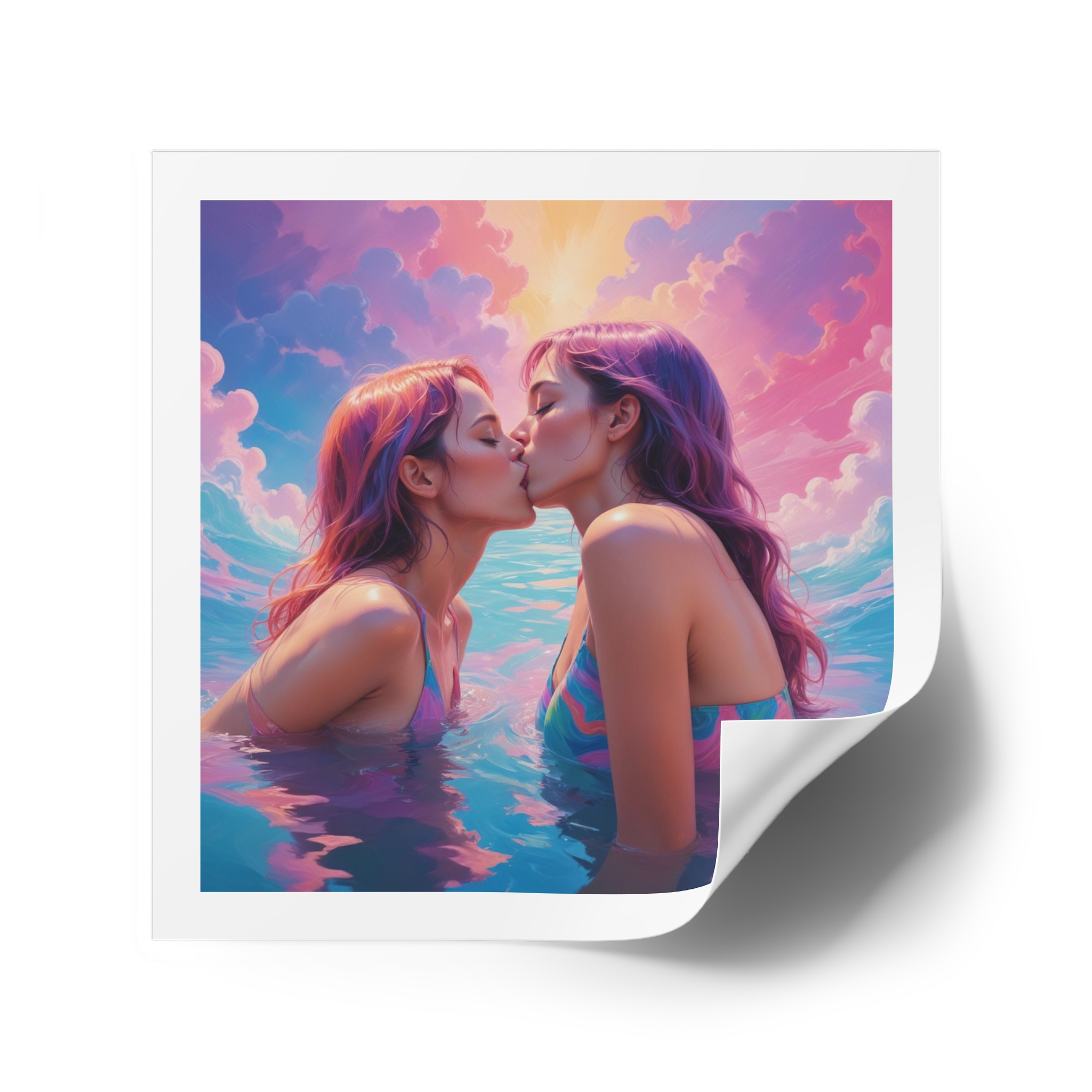 Lesbian Pride Design 9A4266 Laminate Stickers Square - Image 46