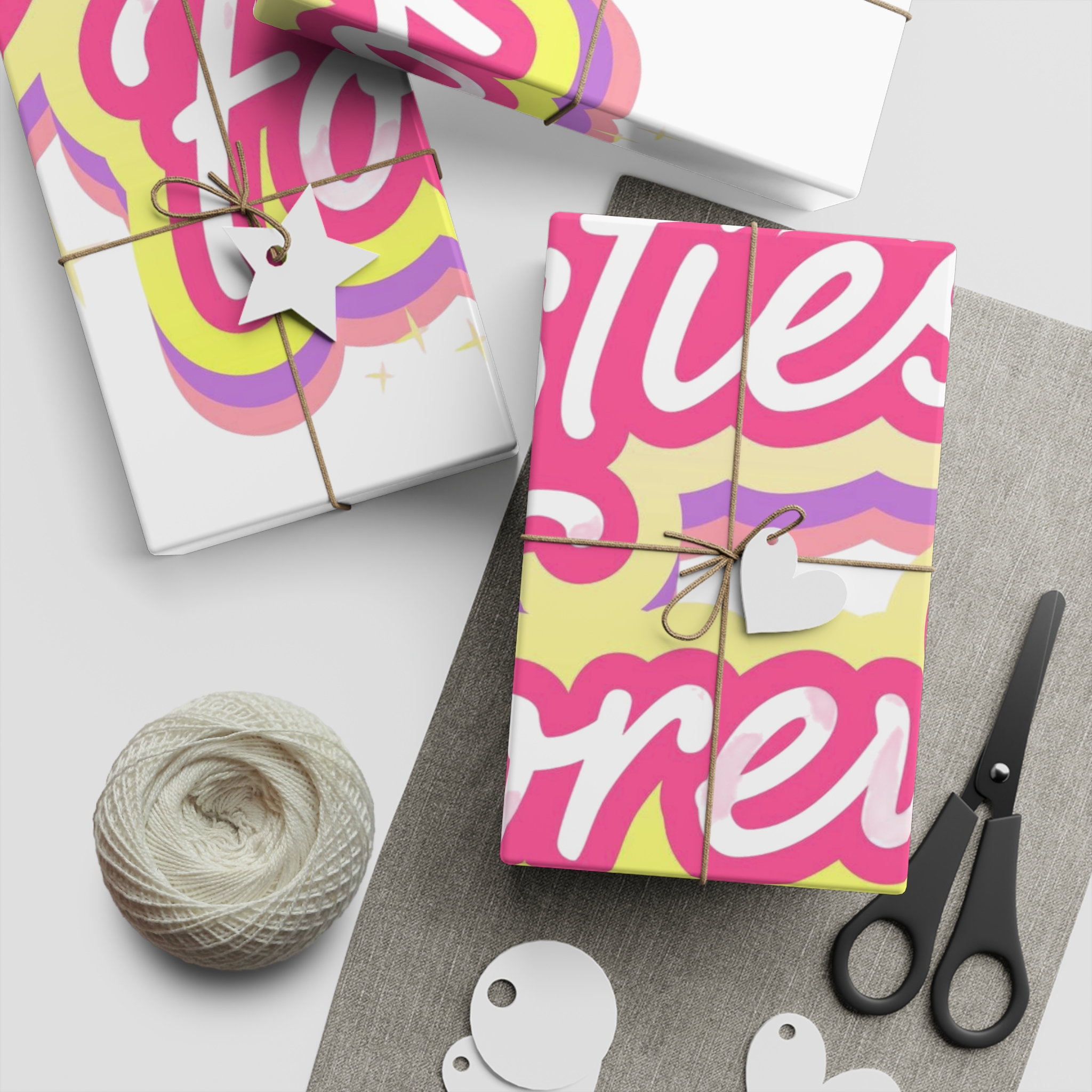 Pink Besties Forever Lettering Logo Gift Wrapping Paper Sheets 1pc - Image 5