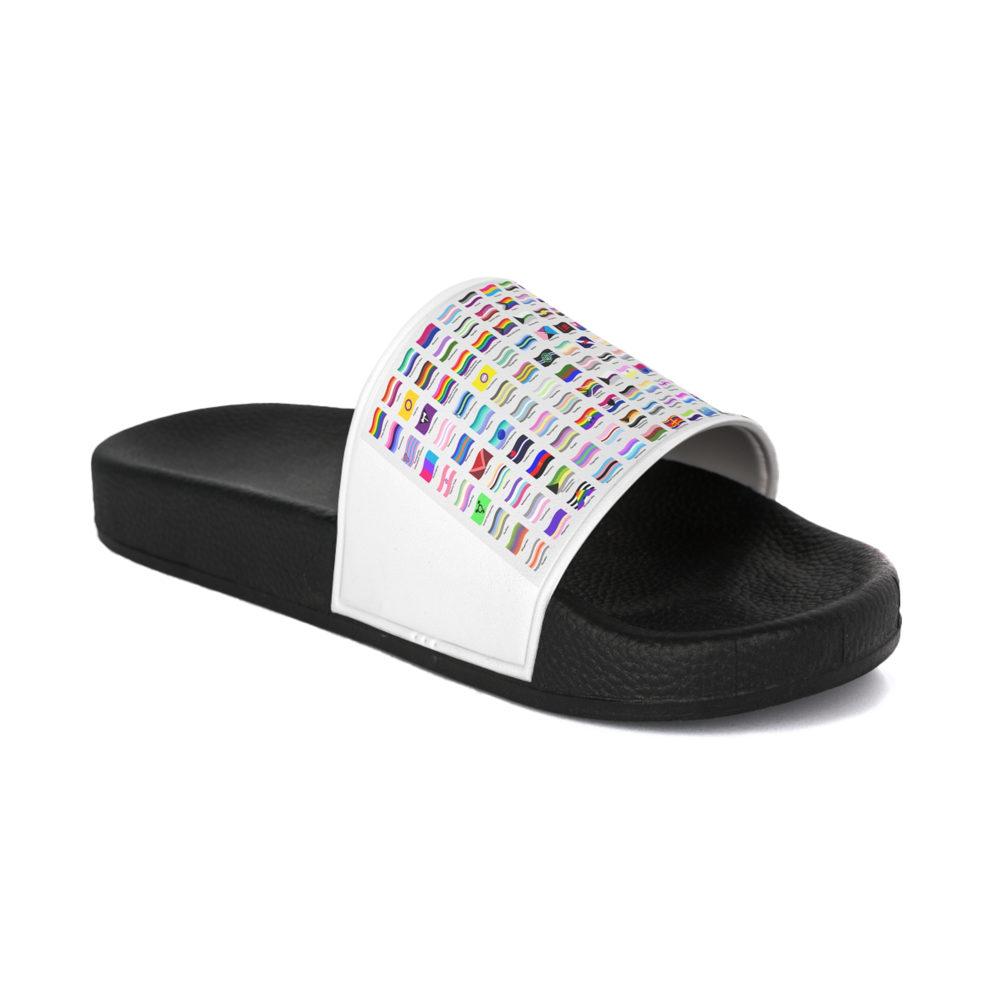 Waving Lgbt Pride Flags Collection Vector Illustration Mens Slide Sandals - Image 2