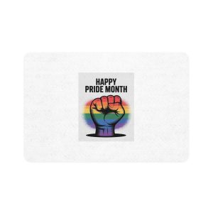 Happy Pride Month Celebration With Rainbow Fist Pet Food Mat 12x18