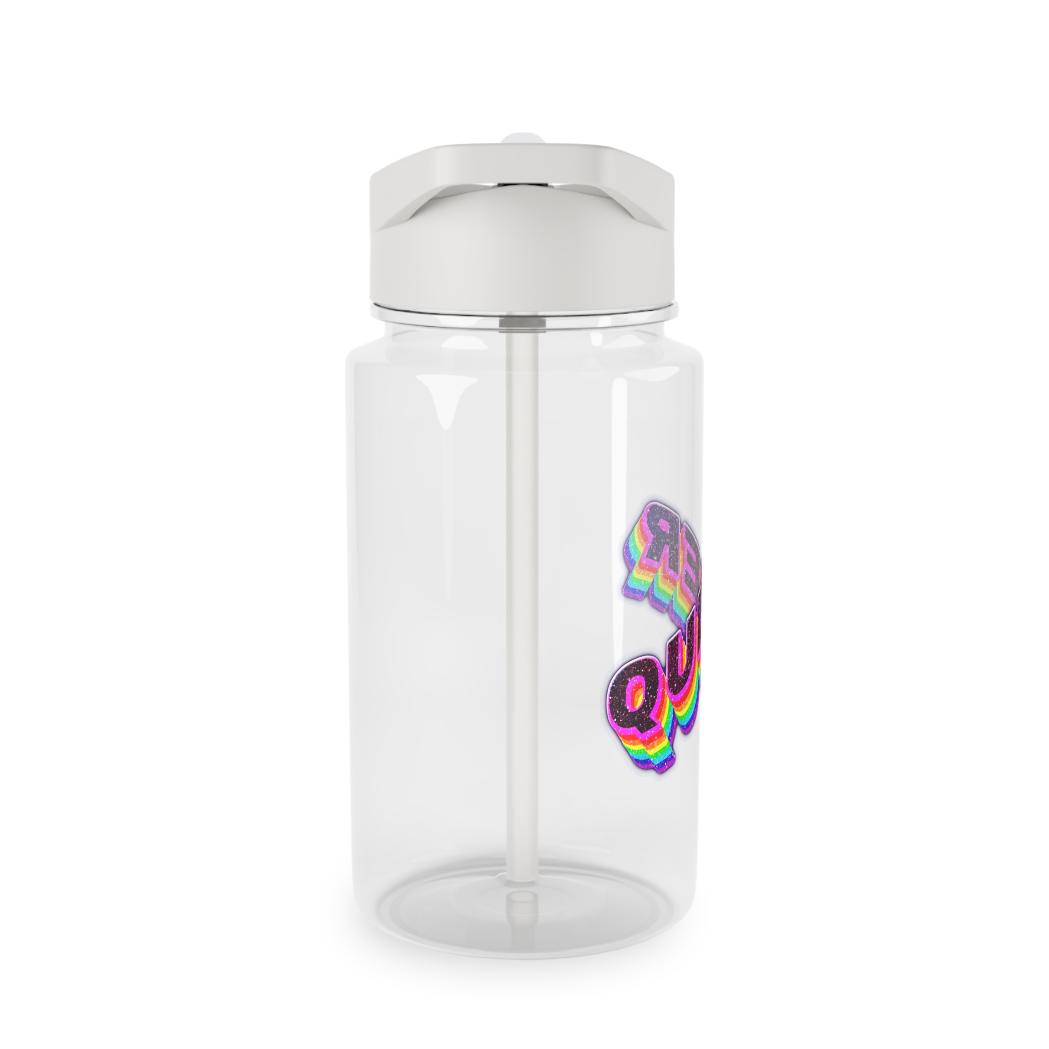Queer Png Word Rainbow Typography Tritan Water Bottle - Image 4