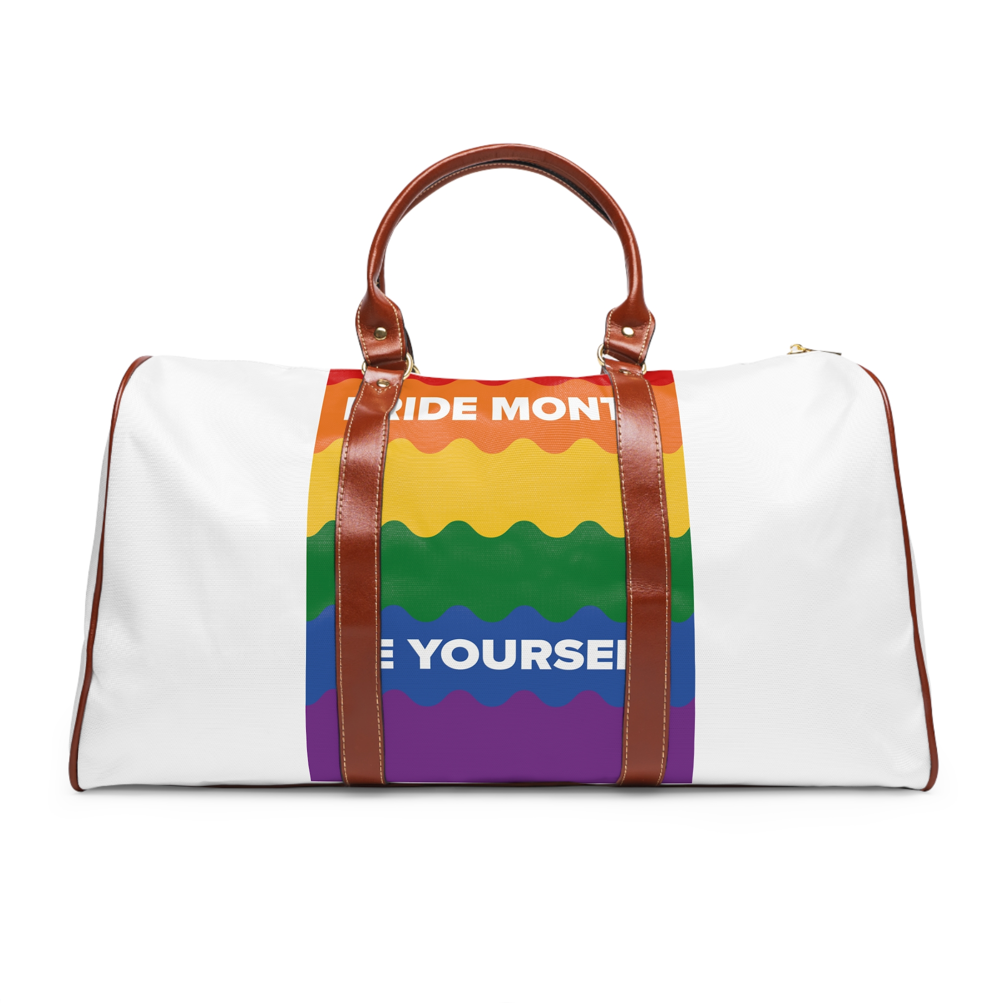 Lgbt Pride Month June Lesbian Gay Bisexual Transgender Lgbtq Flag Rainbow Vector Waterproof Travel Bag