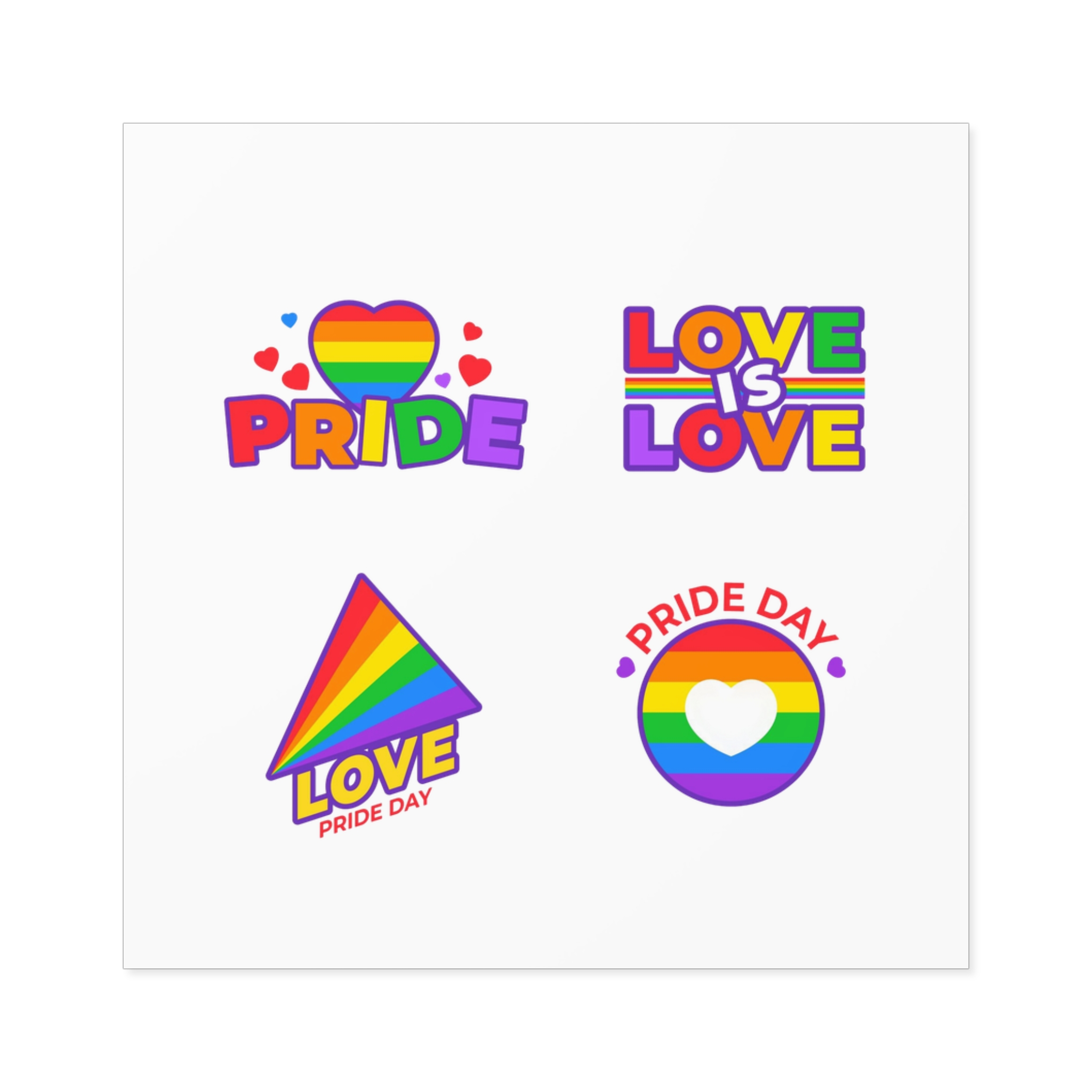 Illustrations Pride Day Badges Laminate Stickers Square - Image 17