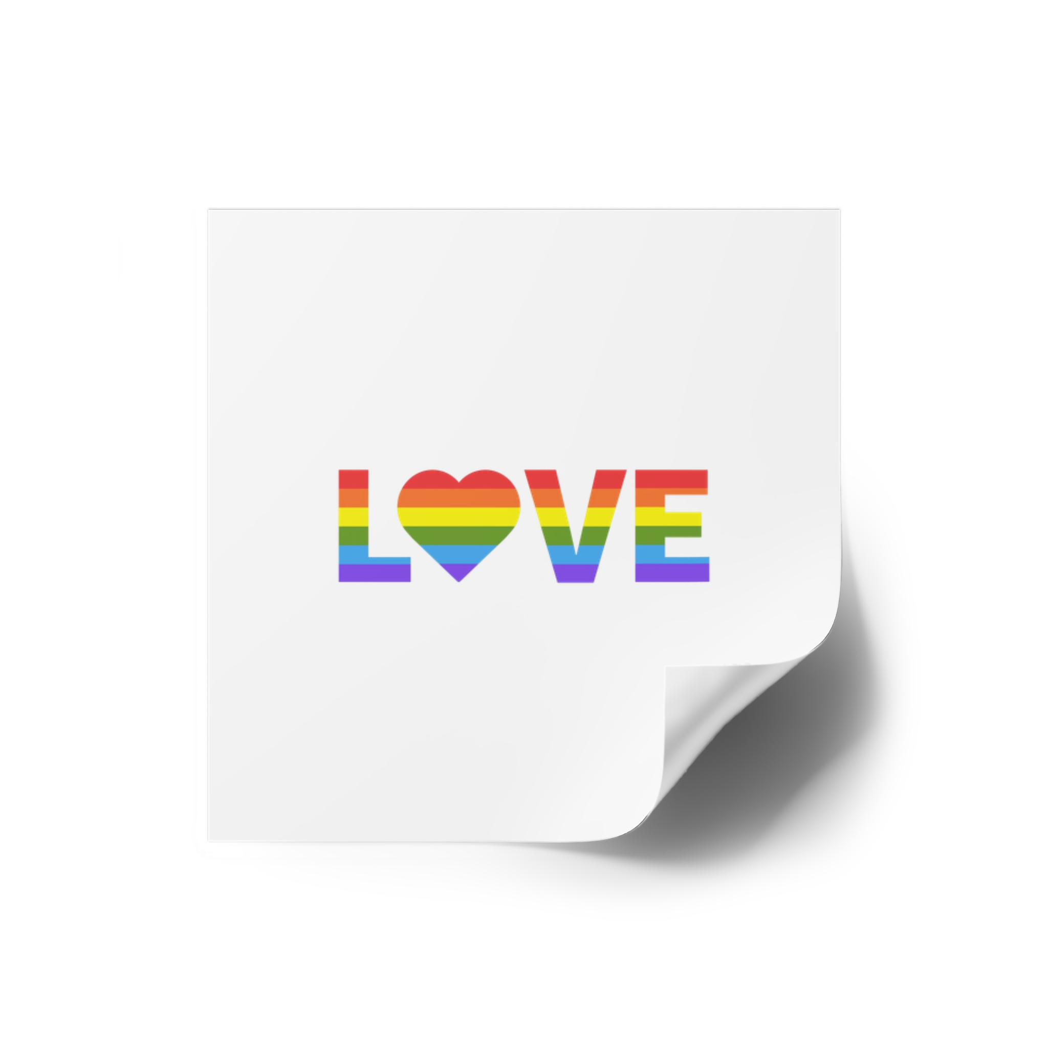 Love With Heart Rainbow Heart Shape Lgbtq Flag White Background Pride Month Laminate Stickers Square - Image 66
