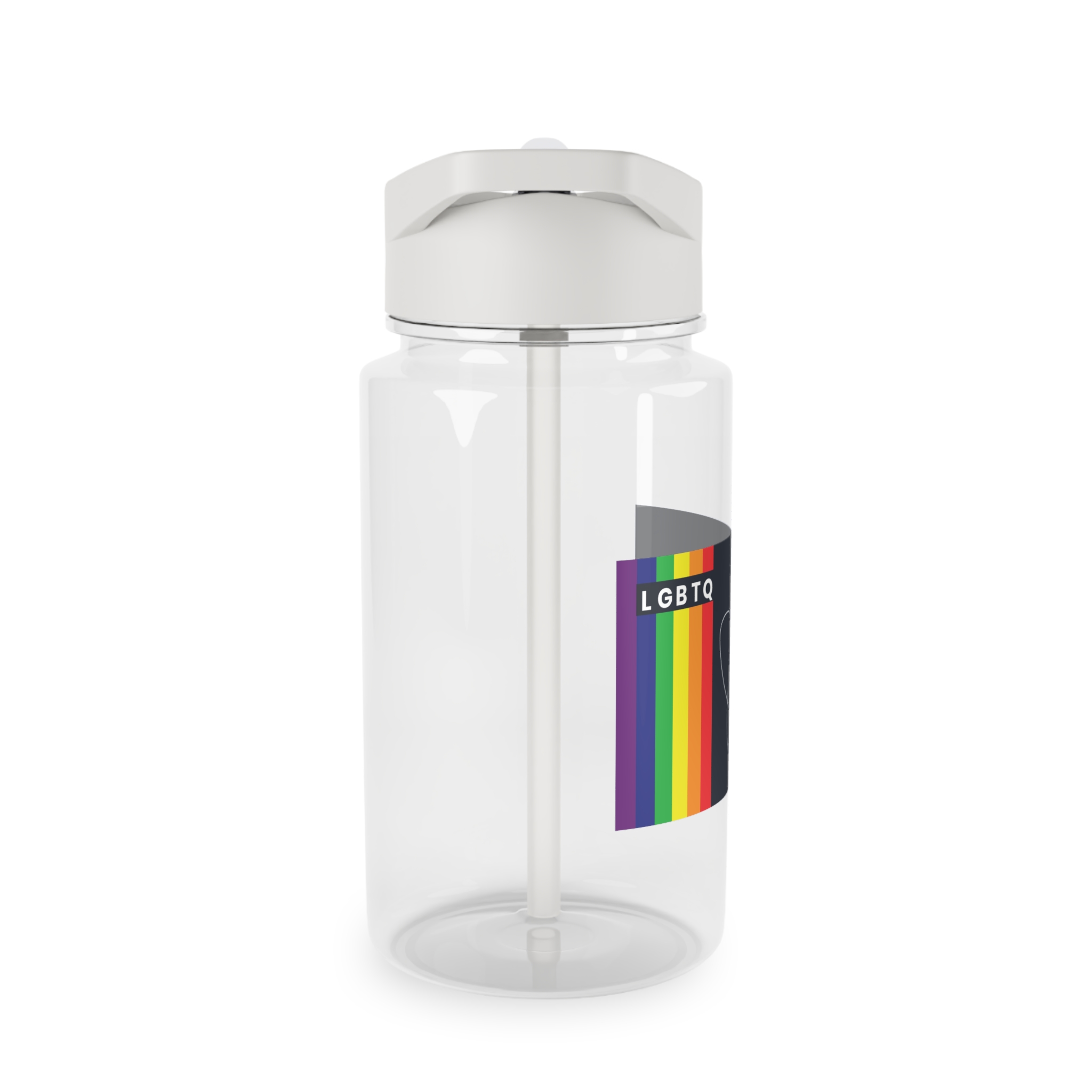 Lgbtq Pride Month Color Flag Dark Background With Female Couple Line Are Vector Illustration Tritan Water Bottle - Image 4