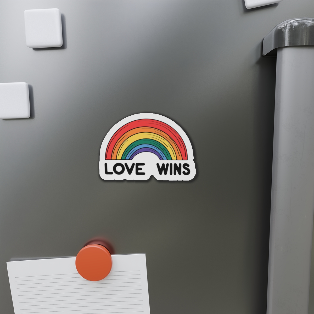 Love Wins Rainbow Pride Illustration Die Cut Magnets - Image 8
