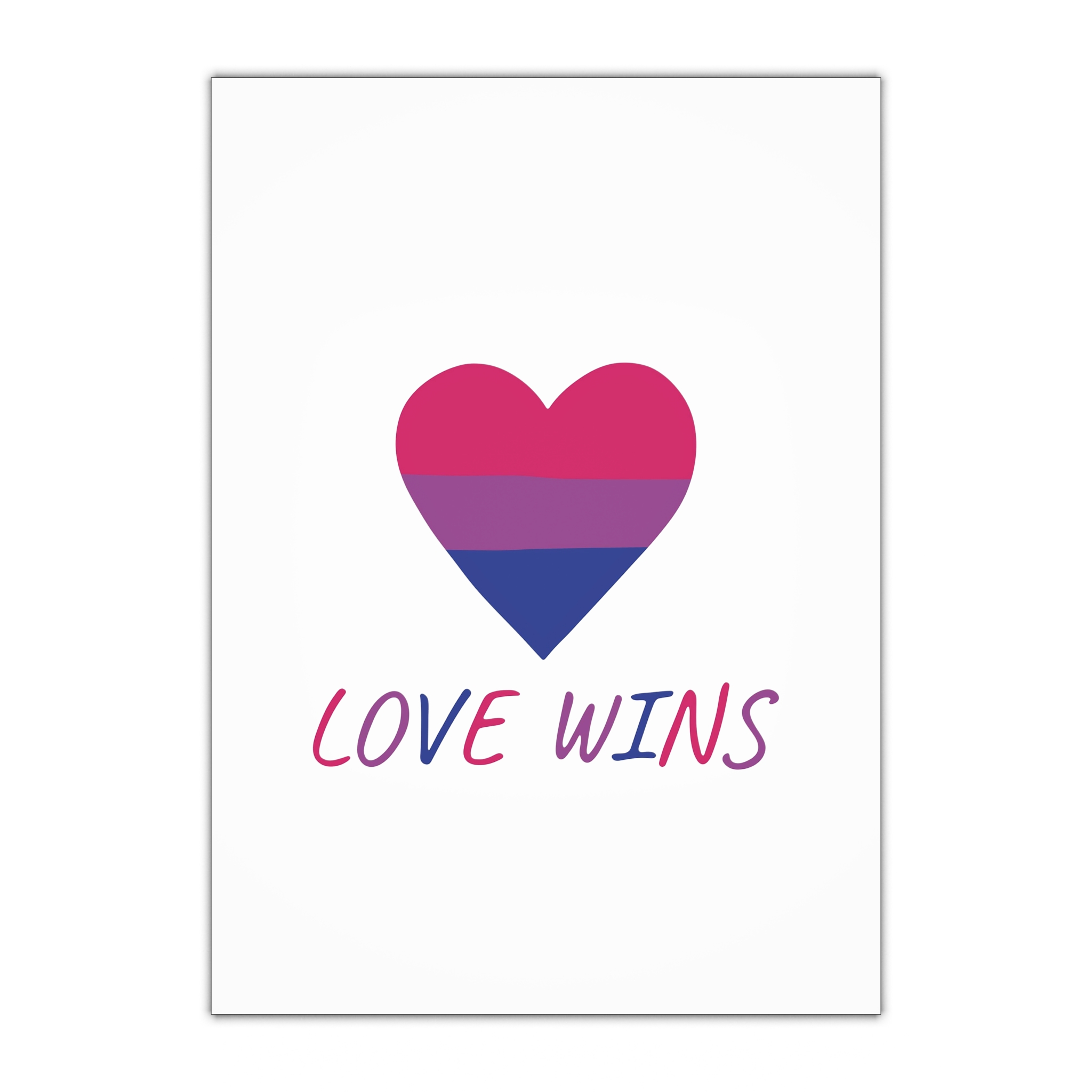 Colorful Heart Shape Bisexual Pride Flag Happy Pride Day Lgbtqia Community Pride Month Vector Hand Drawn Doodle Posters Stickers Logo Cards Gift Wrapping Paper Sheets 1pc