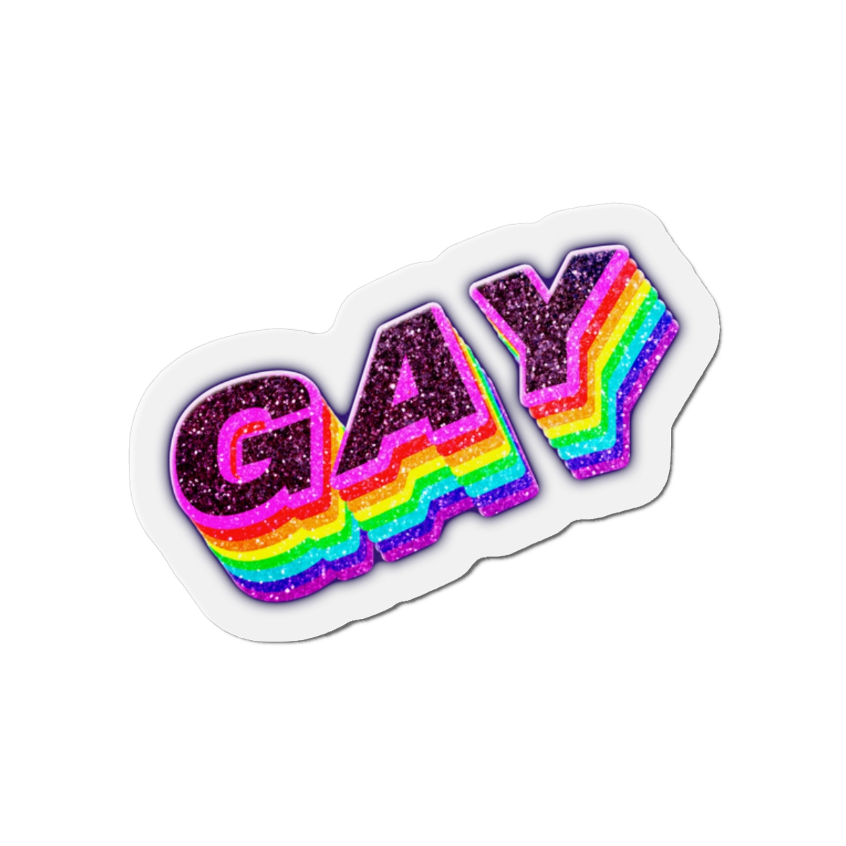 Gay Word Rainbow 3d Png Word Art Die Cut Magnets