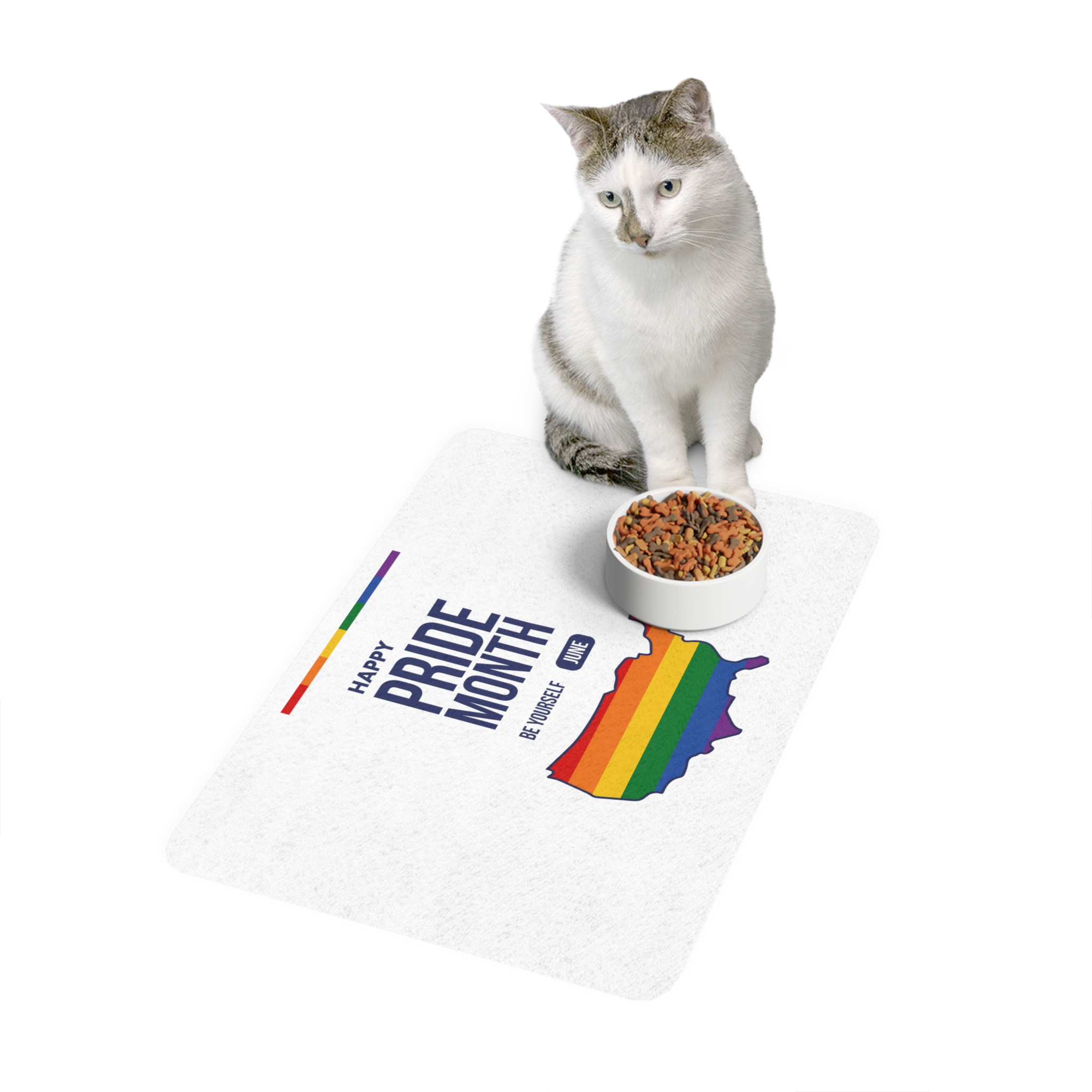 Lgbt Pride Month June 2026 Lesbian Gay Bisexual Transgender Lgbtq Flag Rainbow Love Vector (2) Pet Food Mat 12x18 - Image 3