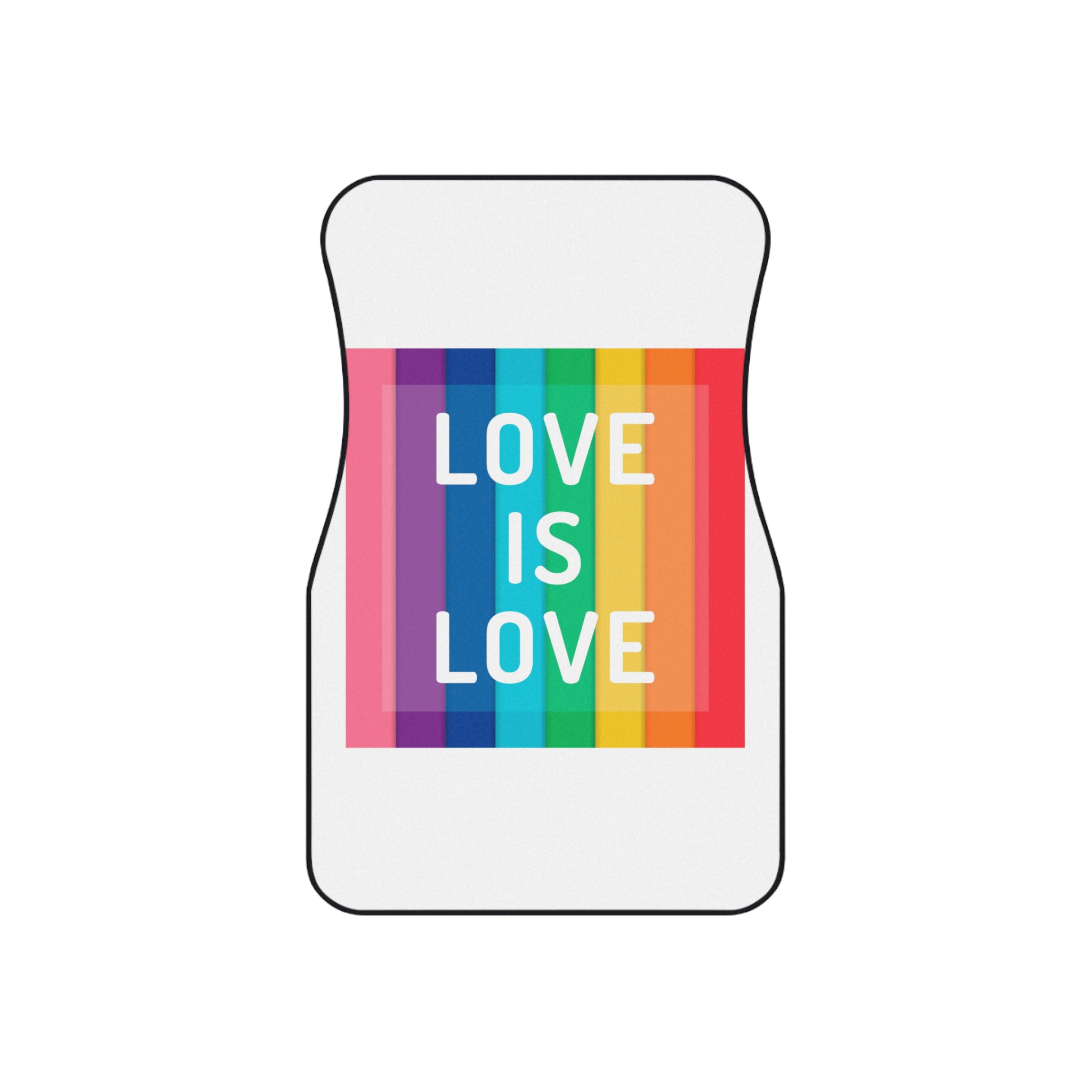 Rainbow Colored Background With Love Is Love Concept Pride Month Car Mats Set Of 4 - Image 2