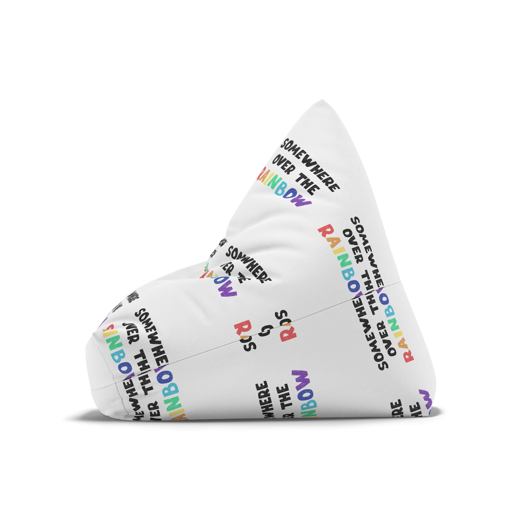 Vector Illustration With Hand Drawn Lettering Rainbow Bean Bag Chair Cover - Image 8