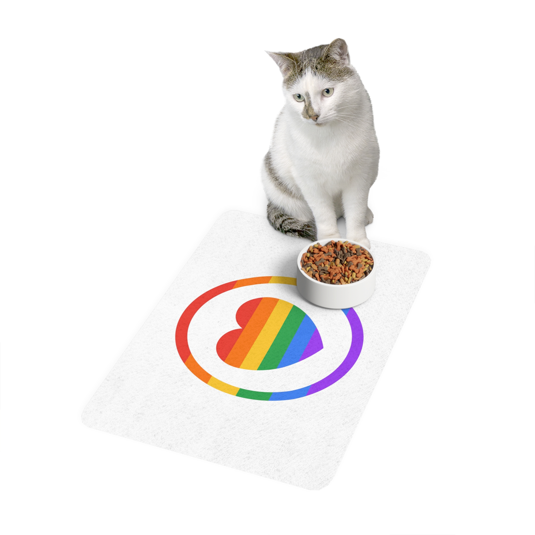 Lgbt Pride Month June Lesbian Gay Bisexual Transgender Lgbtq Flag Rainbow Vector (1) Pet Food Mat 12x18 - Image 3