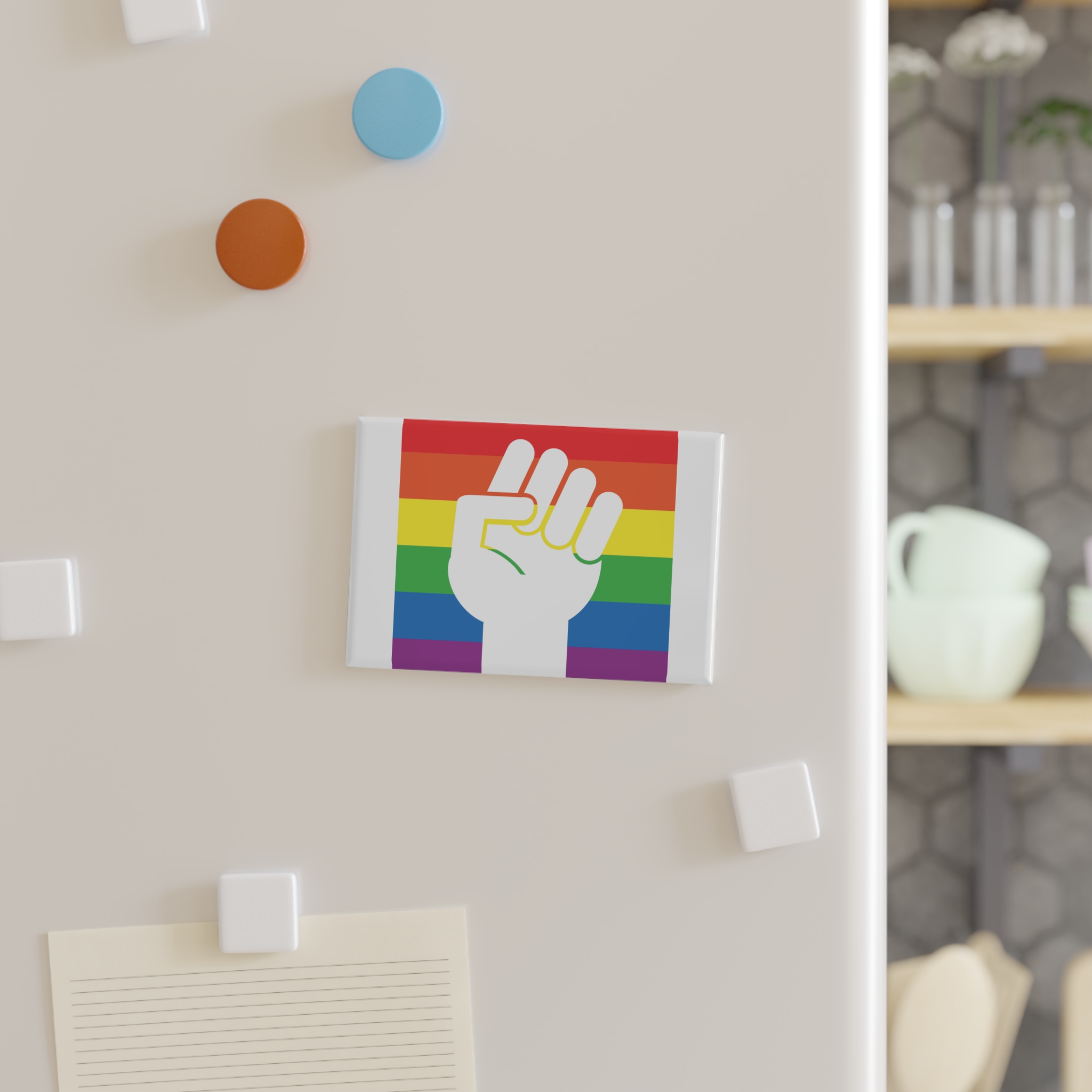Lgbt Hand Flat Button Magnet Rectangle 1 And 10 Pcs - Image 7