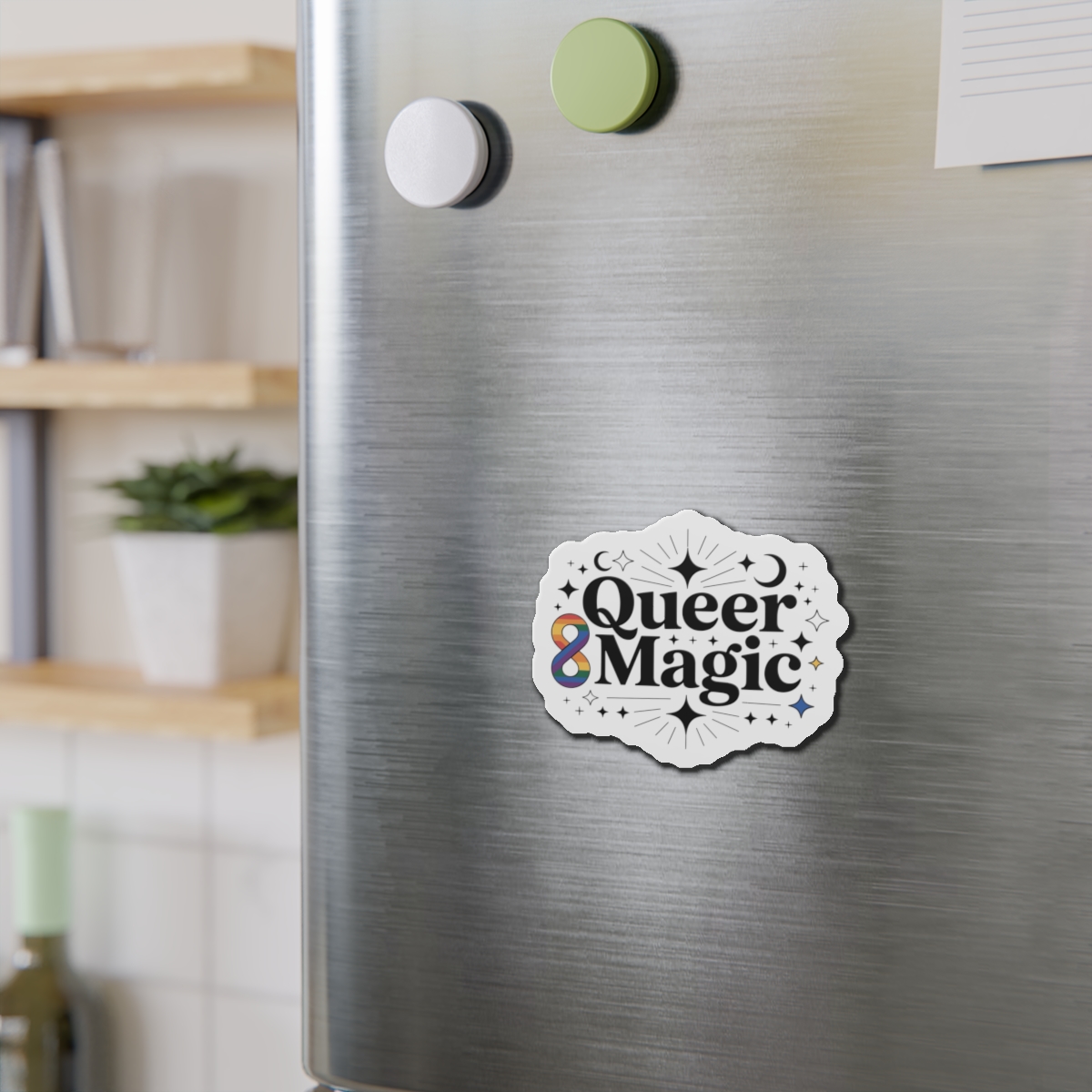 Queer Magic T Shirt Design Isolated White Background Die Cut Magnets - Image 9