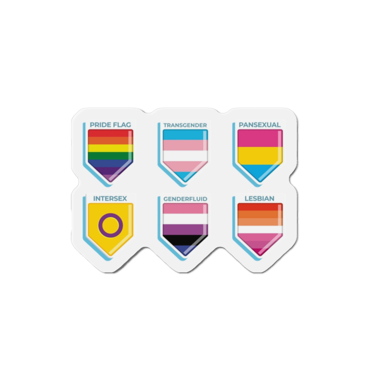 Flat Pride Month Lgbt Flags Collection Die Cut Magnets