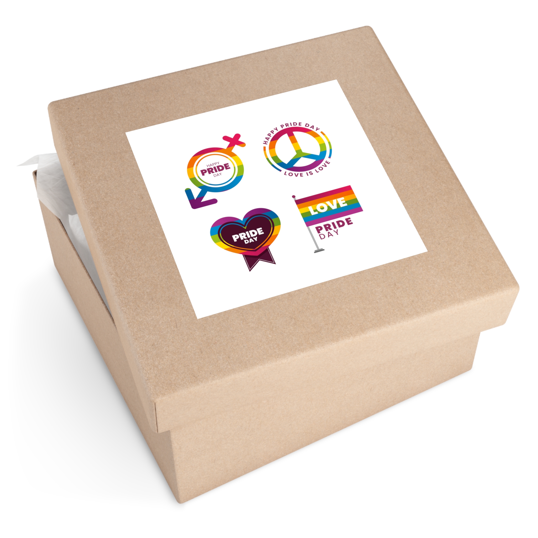 Label Collection With Pride Day Theme (1) Laminate Stickers Square - Image 51