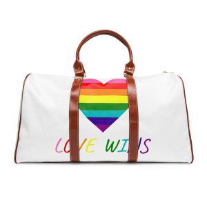 Colorful Heart Shape Genderqueer Pride Flag Happy Pride Day Lgbtqia Community Pride Month Vector Hand Drawn Doodle Posters Stickers Logo Cards Waterproof Travel Bag