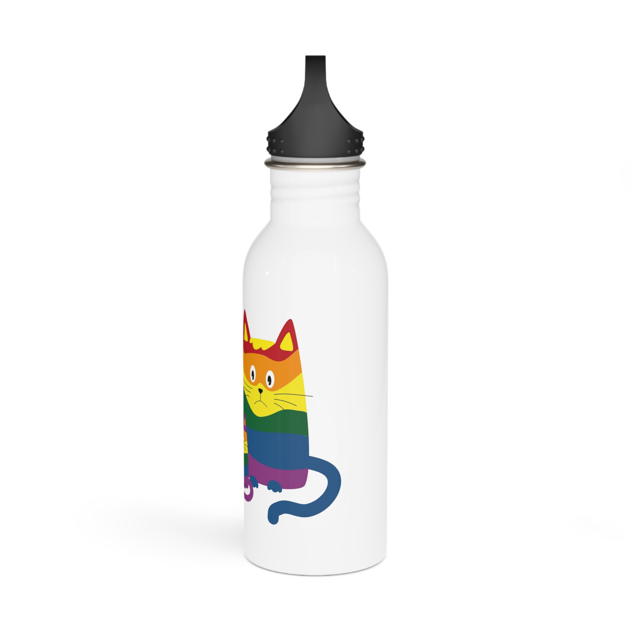 Lgbt Cats Samesex Love Like Everyone Else Cute Cartoon Cats Vector Copyspace Stainless Steel Water Bottle - Image 4
