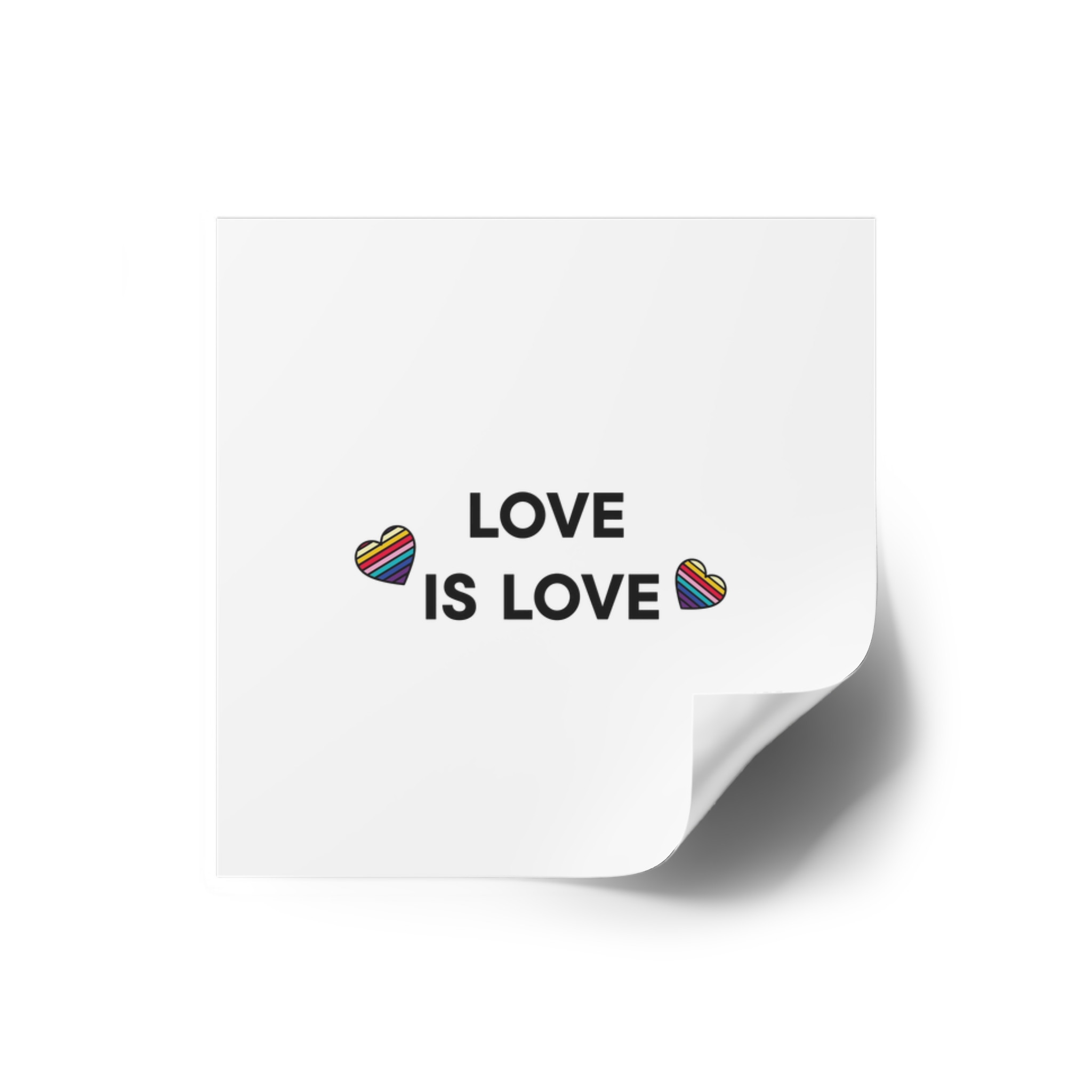 Love Is Love With Rainbow Hearts Laminate Stickers Square - Image 2