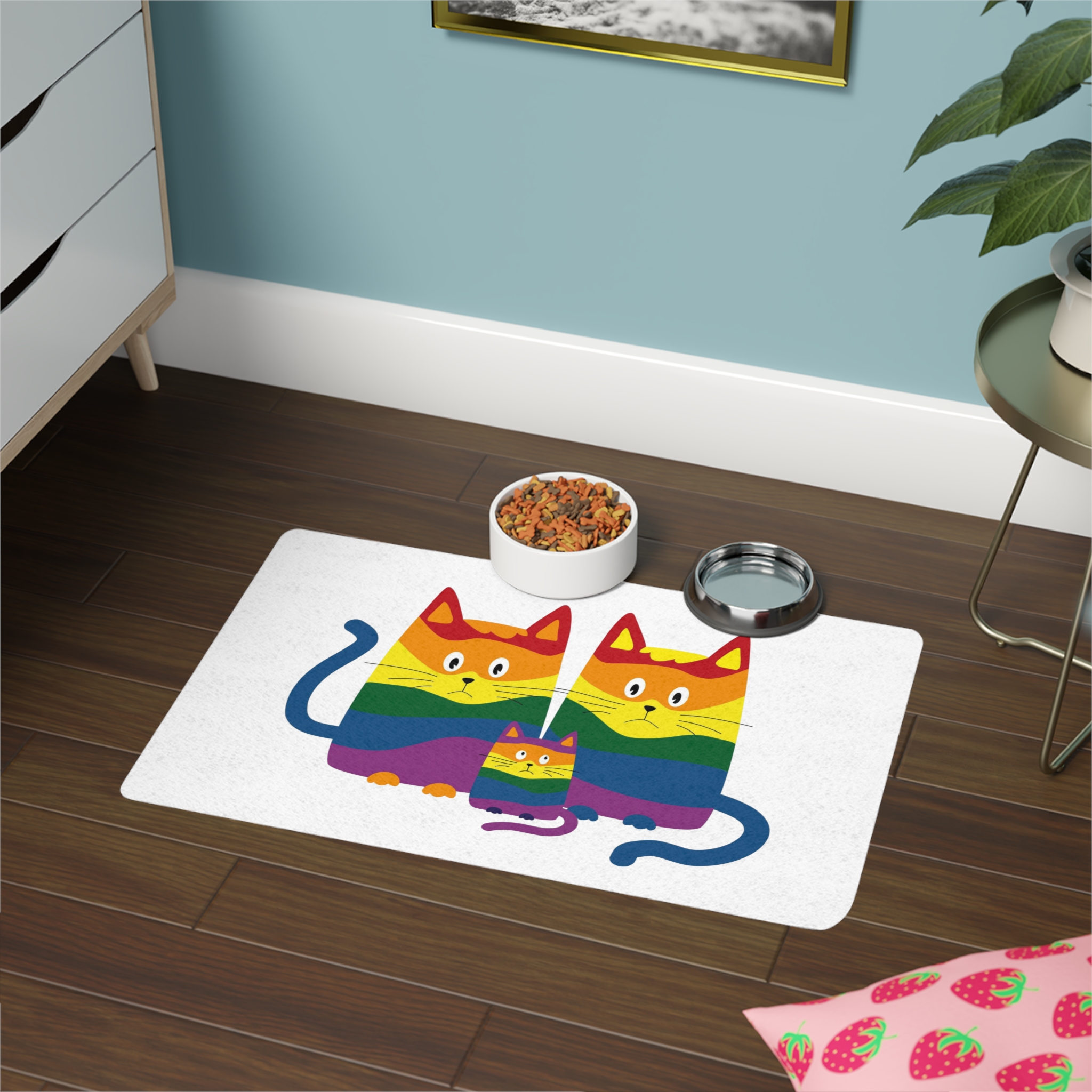 Lgbt Cats Samesex Love Like Everyone Else Cute Cartoon Cats Vector Copyspace Pet Food Mat 12x18 - Image 4
