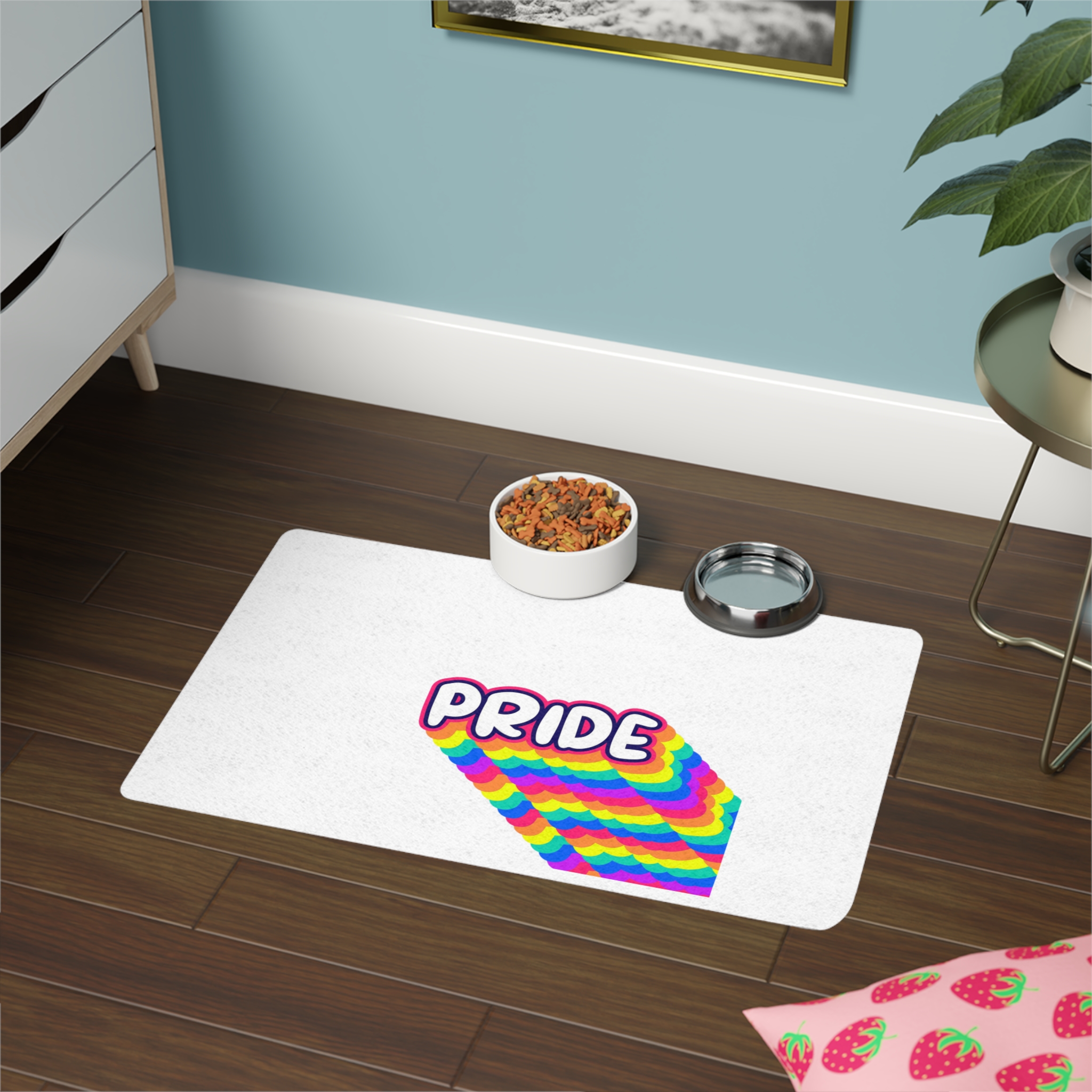 Pride Text Lettering Pride Month Celebration Poster Pet Food Mat 12x18 - Image 4