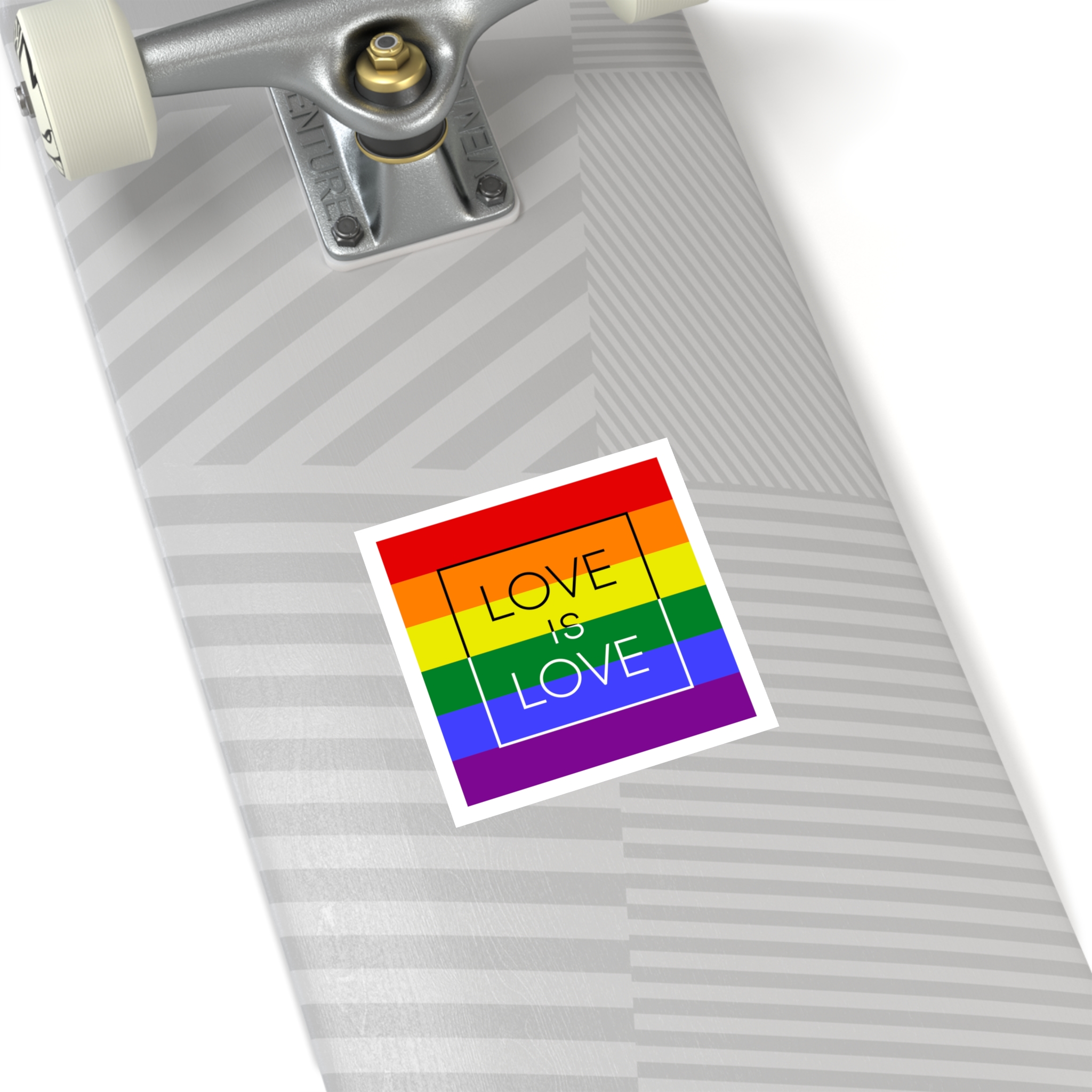 Lgbt Card Text Love Is Love Background Flag Colors Vector Illustration Laminate Stickers Square - Image 20