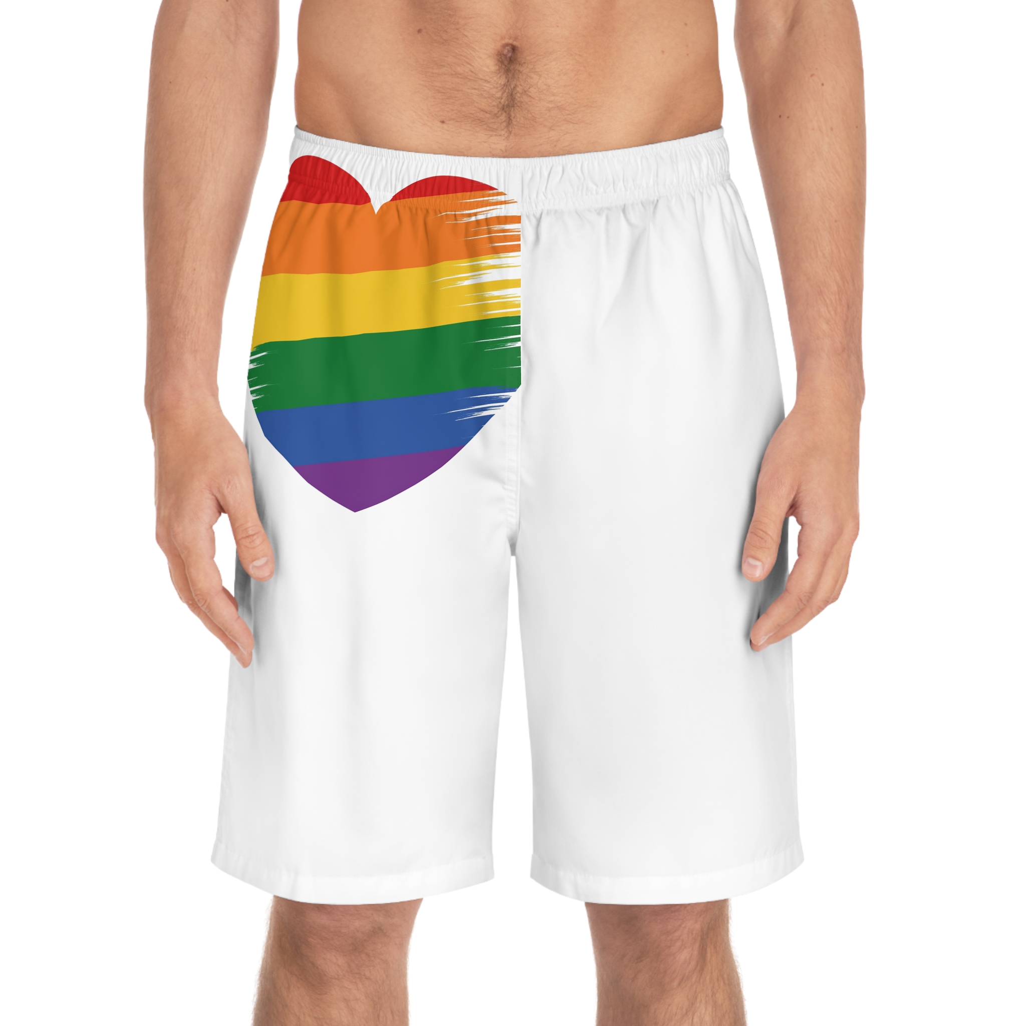 Lgbt Pride Month June Lesbian Gay Bisexual Transgender Lgbtq Flag Rainbow Vector(1) (1) Mens Board Shorts Aop - Image 3