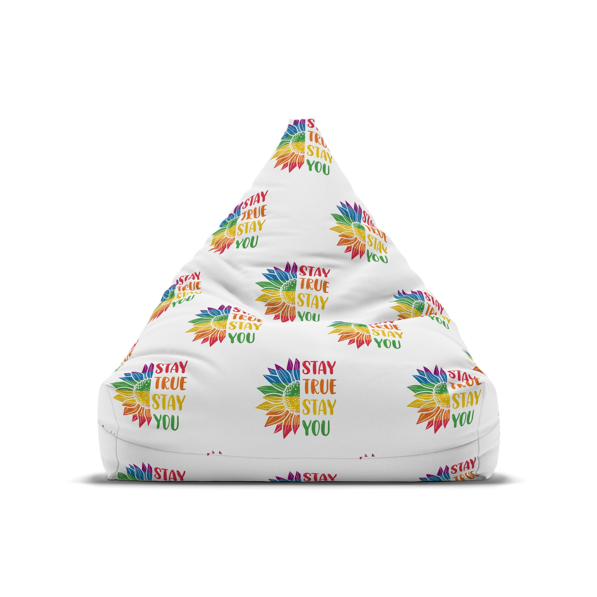 Sunflower Pride Rainbow Premium Vector T Shirt Bean Bag Chair Cover - Image 5