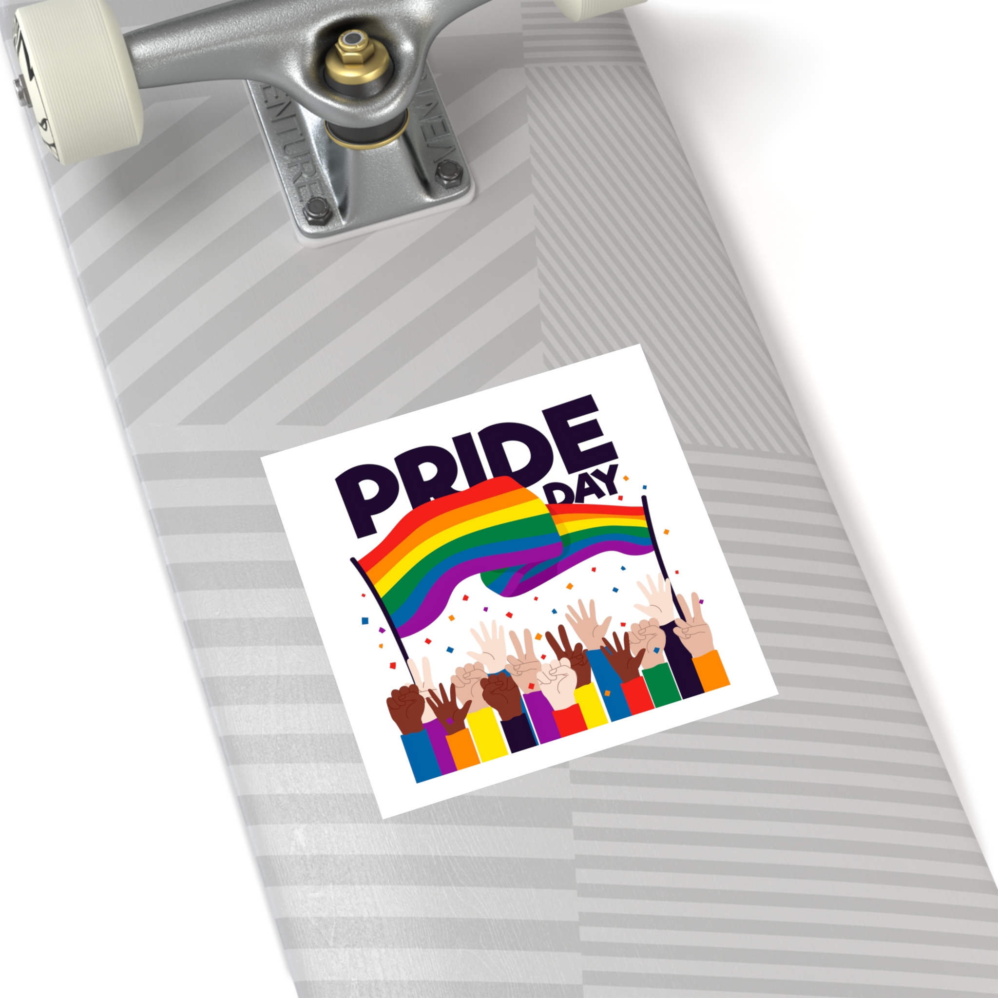 Pride Day Event With Rainbow Flag Theme Laminate Stickers Square - Image 36
