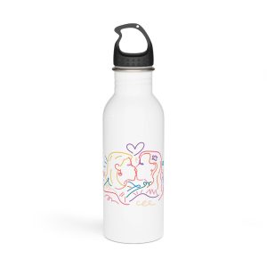 Lesbian Couple Kissing Clipart Gay Marriage Illustration Vector Stainless Steel Water Bottle