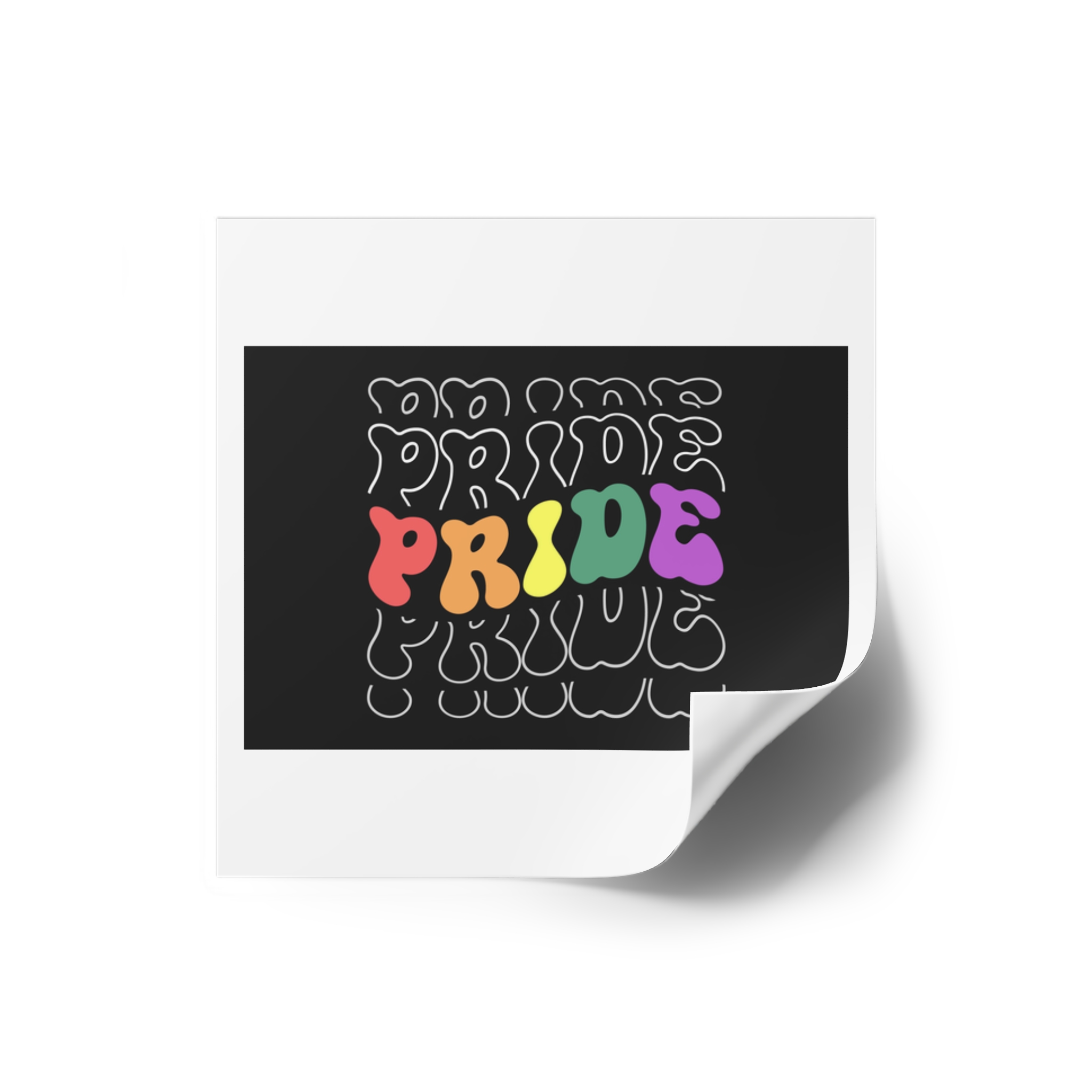 Pride Lgbt Gay Retro Tshirt Design(1) Laminate Stickers Square - Image 6