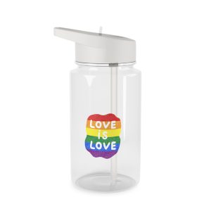 Love Is Love Lgbtq Pride Rainbow Poster Slogan Tritan Water Bottle
