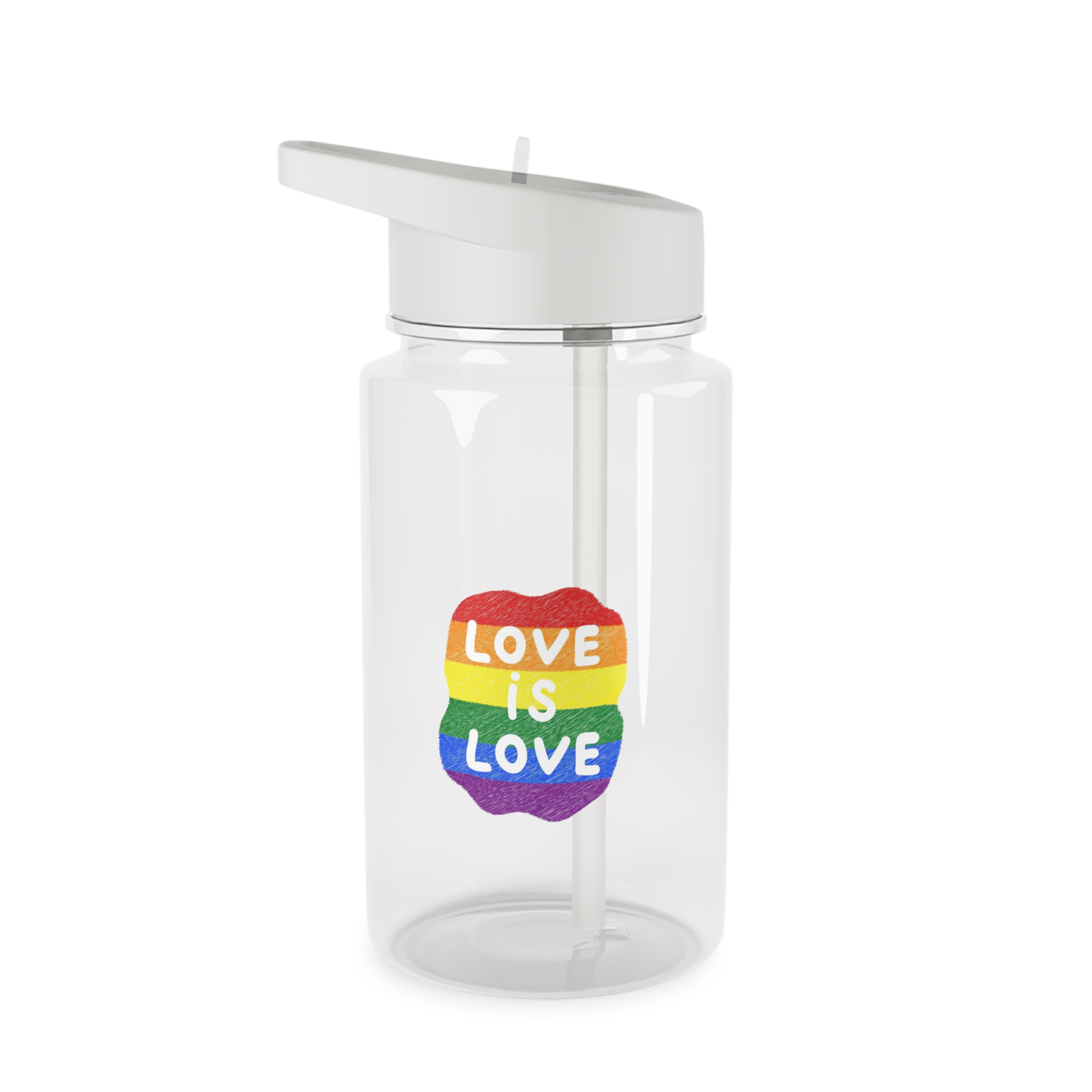 Love Is Love Lgbtq Pride Rainbow Poster Slogan Tritan Water Bottle