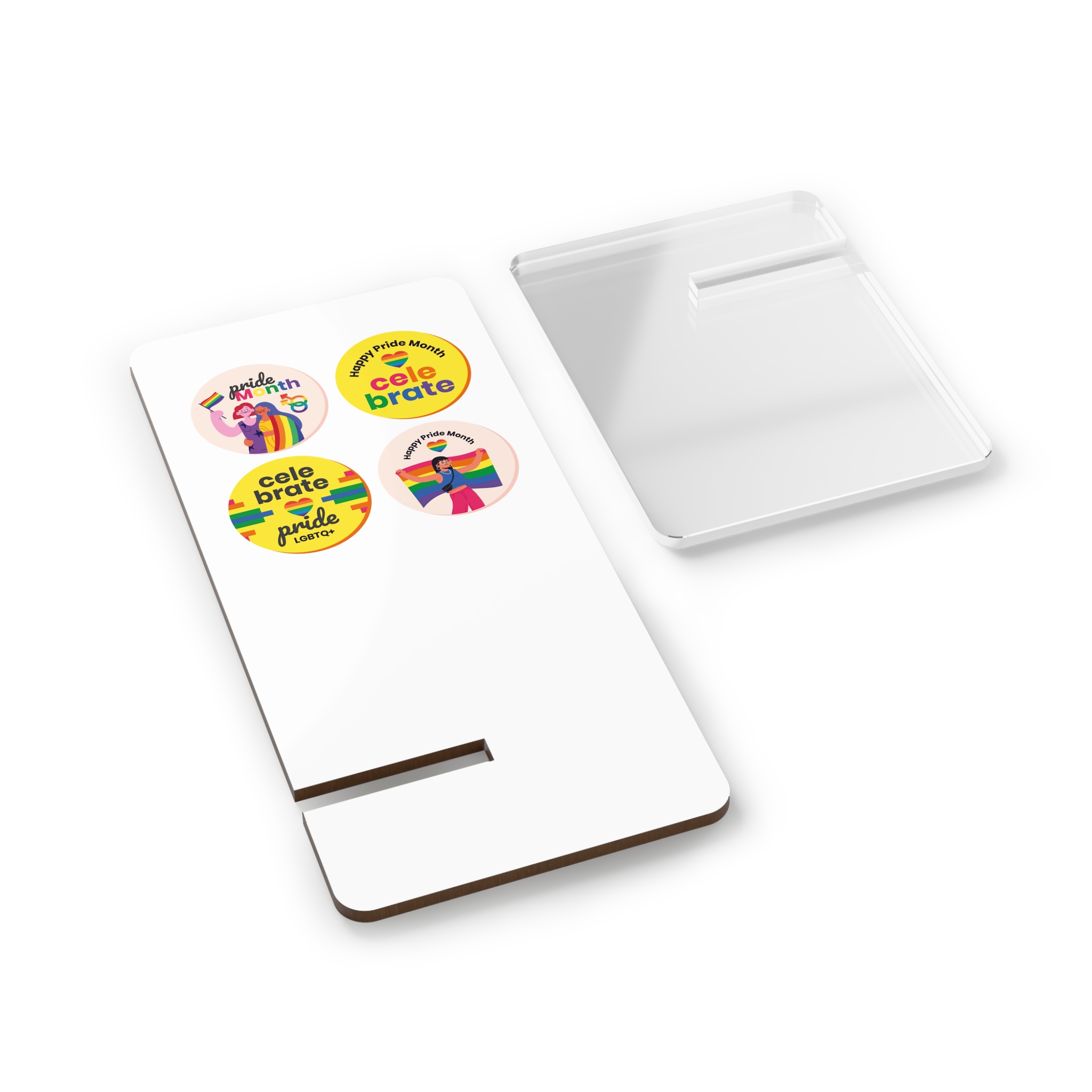 Flat Pride Month Labels Collection (1) Mobile Display Stand For Smartphones - Image 2