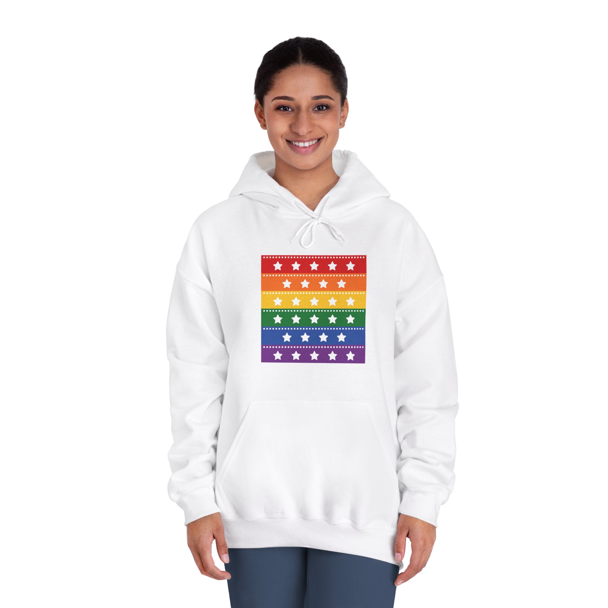 Lgbt Pride Month June Lesbian Gay Bisexual Transgender Lgbtq Flag Rainbow Vector(4) Unisex Dryblend Hooded Sweatshirt - Image 4