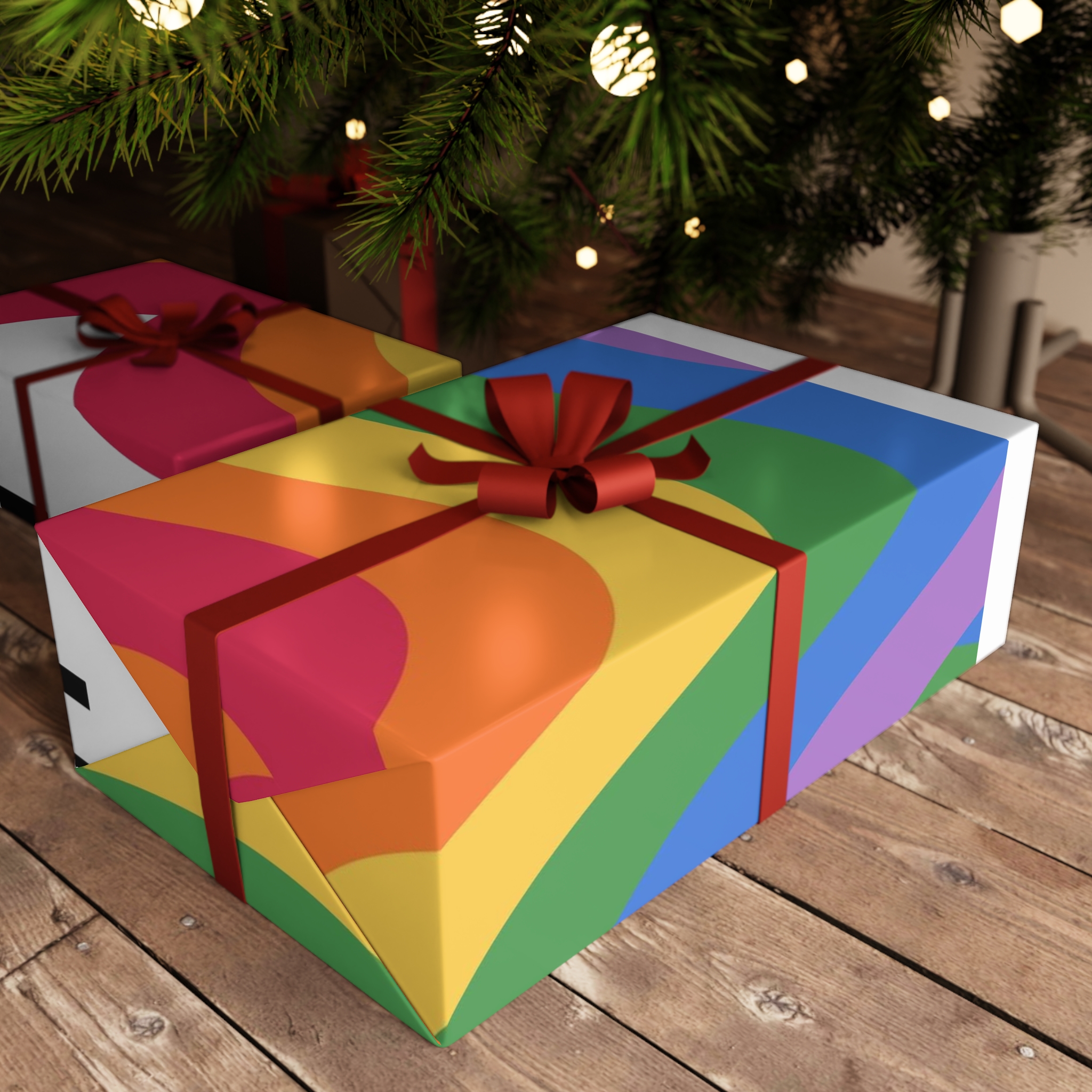Happy Pride Month Rainbow Background Template Design Gift Wrapping Paper Sheets 1pc - Image 3