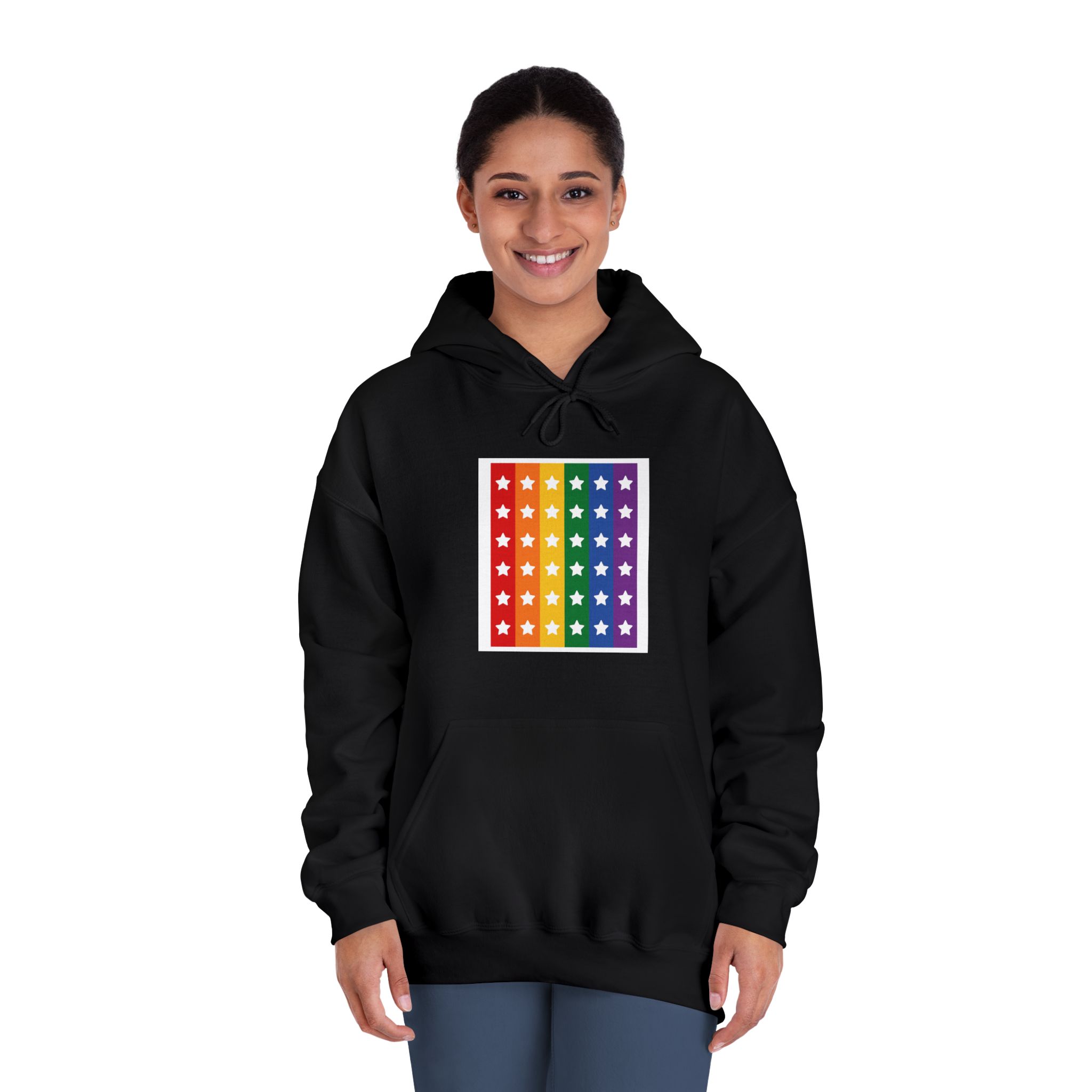 Lgbt Pride Month June Lesbian Gay Bisexual Transgender Lgbtq Flag Rainbow Vector(3) (1) Unisex Dryblend Hooded Sweatshirt - Image 12