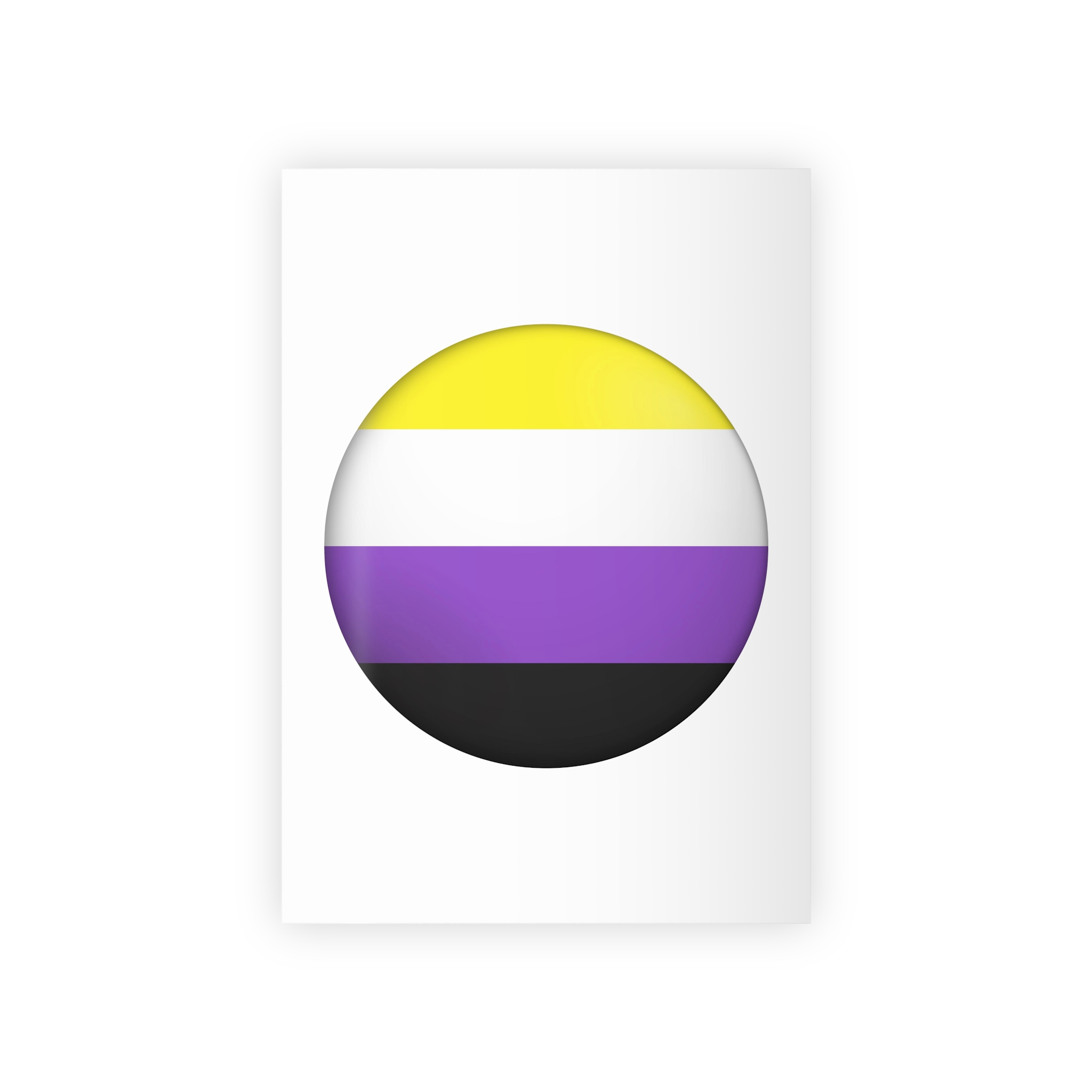 Flag Nonbinary Lgbtq Glossy Circular Flag Button Appearance 3d Icon Design With Depth Gift Wrapping Paper Rolls 1pc