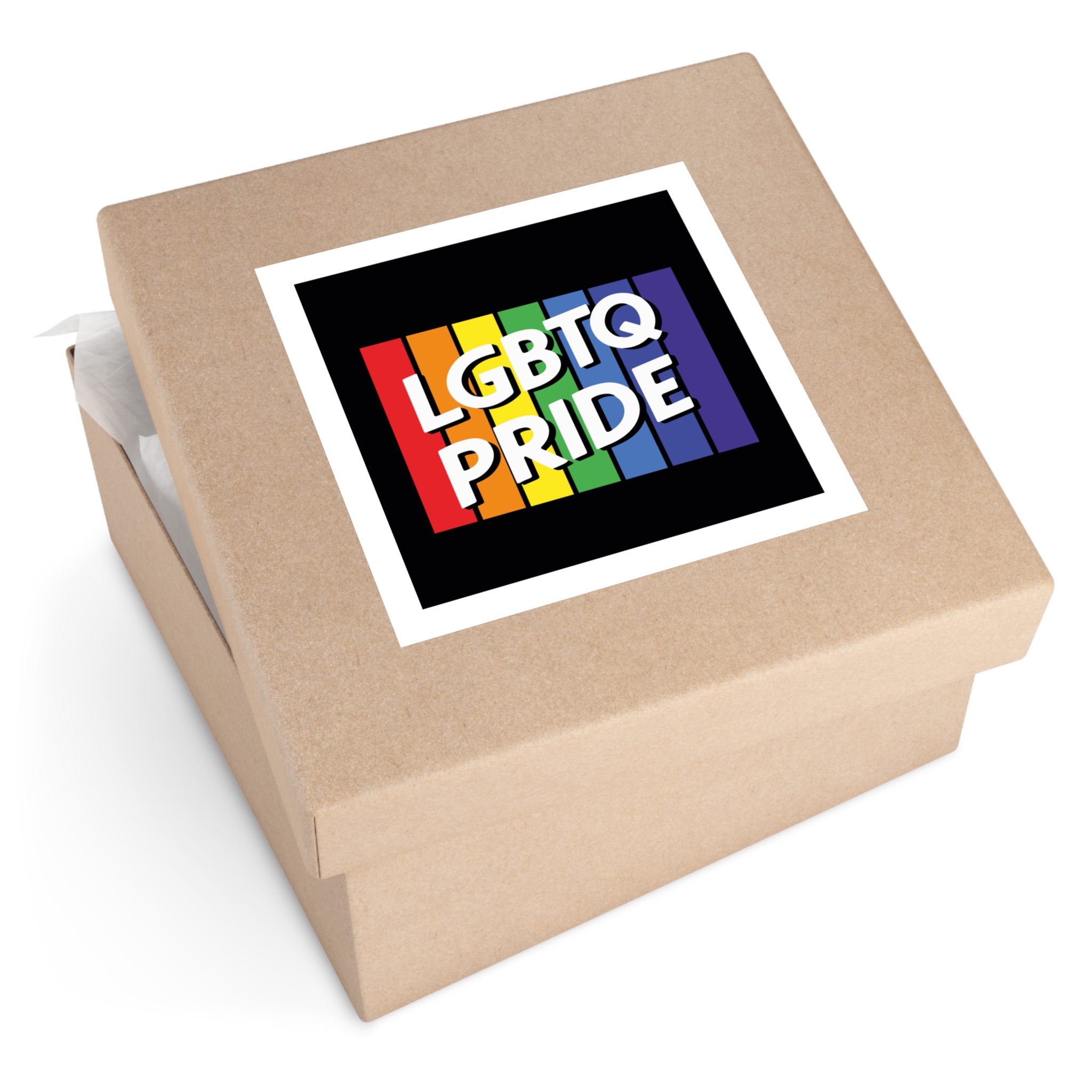 Rainbow Colored Sign That Says Rainbow Pride Pride Laminate Stickers Square - Image 79