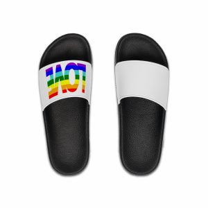 Lgbt Pride Flag Rainbow Flag Background Multicolored Peace Flag Movement Original Colors Symbol Mens Slide Sandals