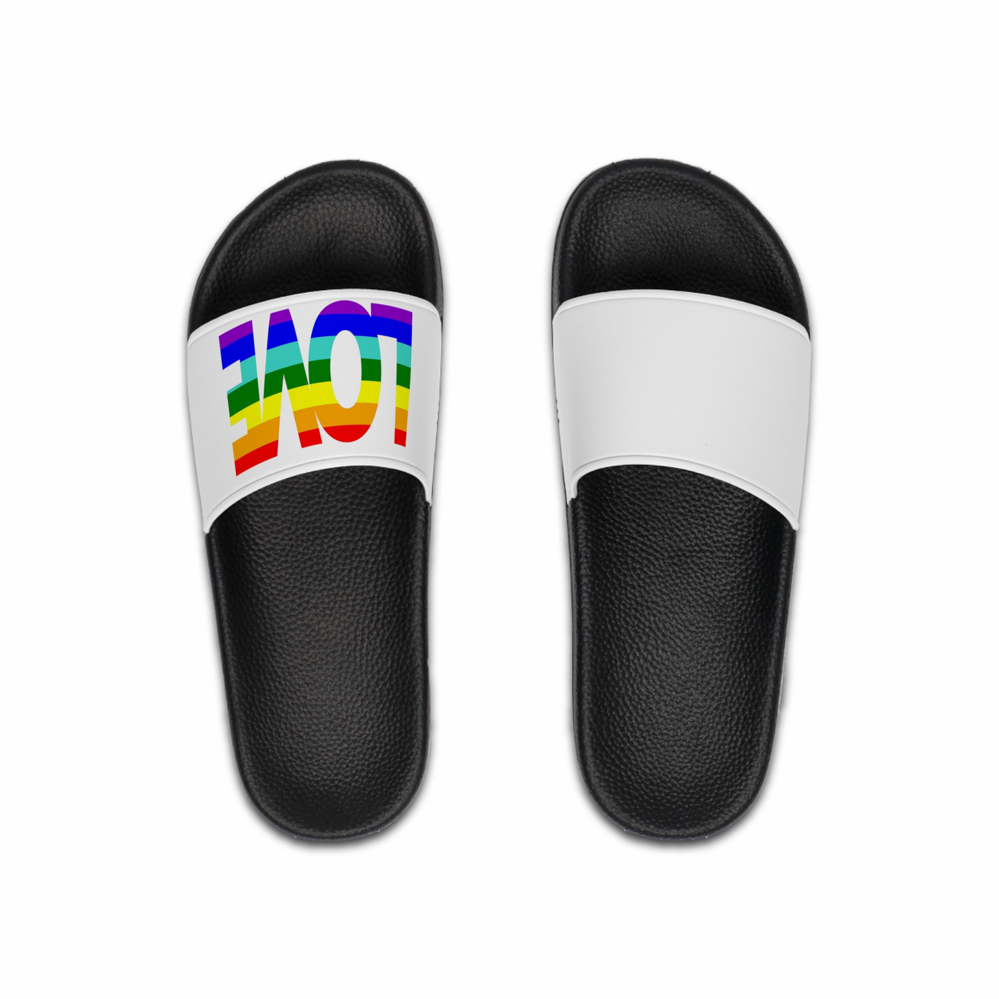 Lgbt Pride Flag Rainbow Flag Background Multicolored Peace Flag Movement Original Colors Symbol Mens Slide Sandals