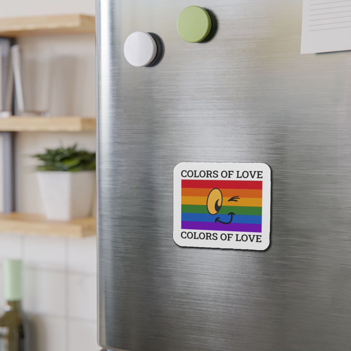 Colors Love Lgbtq Pride Month Quote Rainbow Flag Art With Smiley Face White Background Die Cut Magnets - Image 12