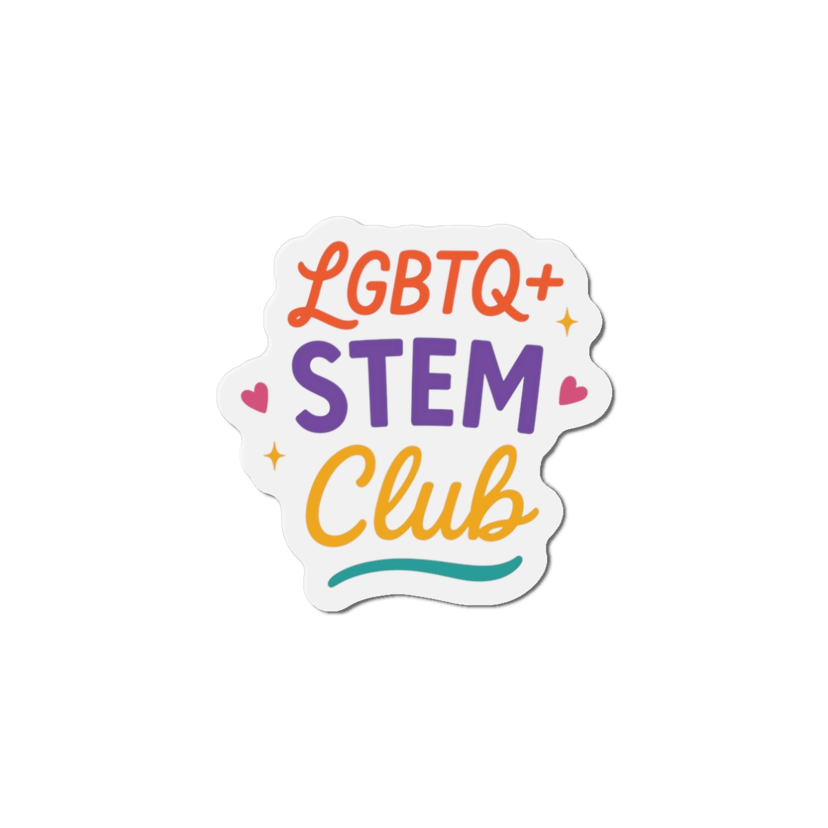 Vibrant Lgbtq Stem Club Logo Vector Illustration Featuring Bright Colors Playful Design Element Die Cut Magnets - Image 4
