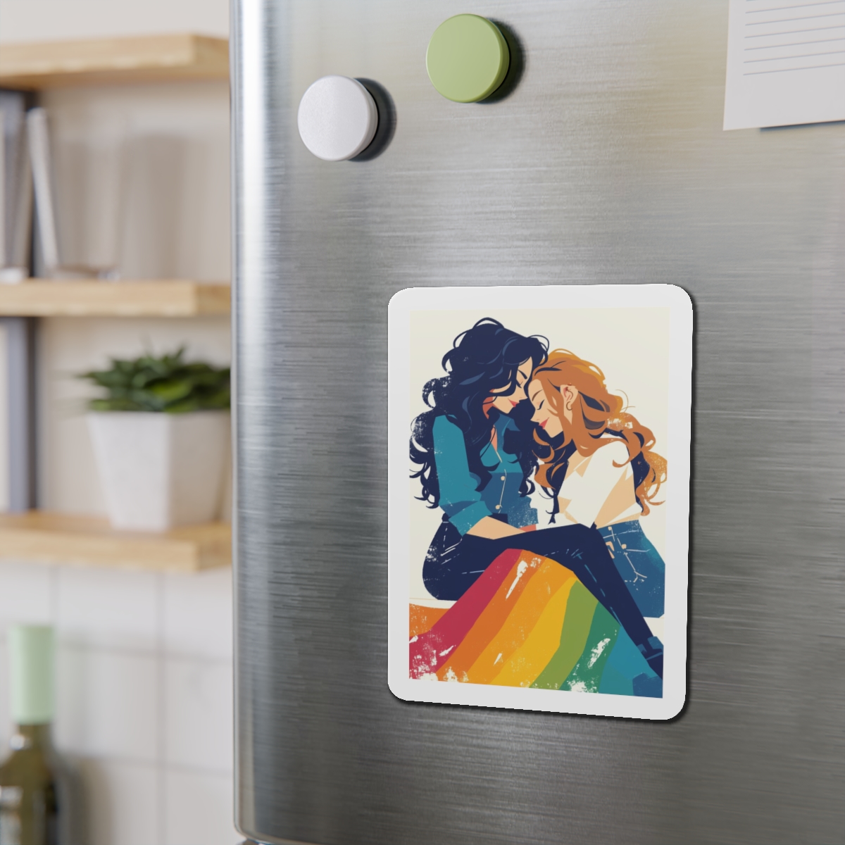 Lesbian Unity Strength Art Exhibit Sticker Die Cut Magnets - Image 15