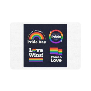 Flat Pride Day Badge Collection 2 Pet Food Mat 12x18