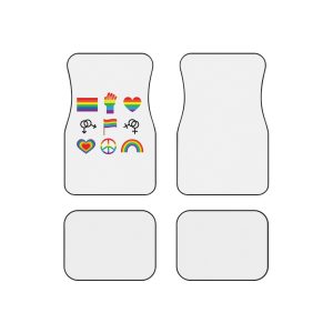 Set Flat Lgbt Homosexual Rainbow Flag Icon Symbols Car Mats Set Of 4