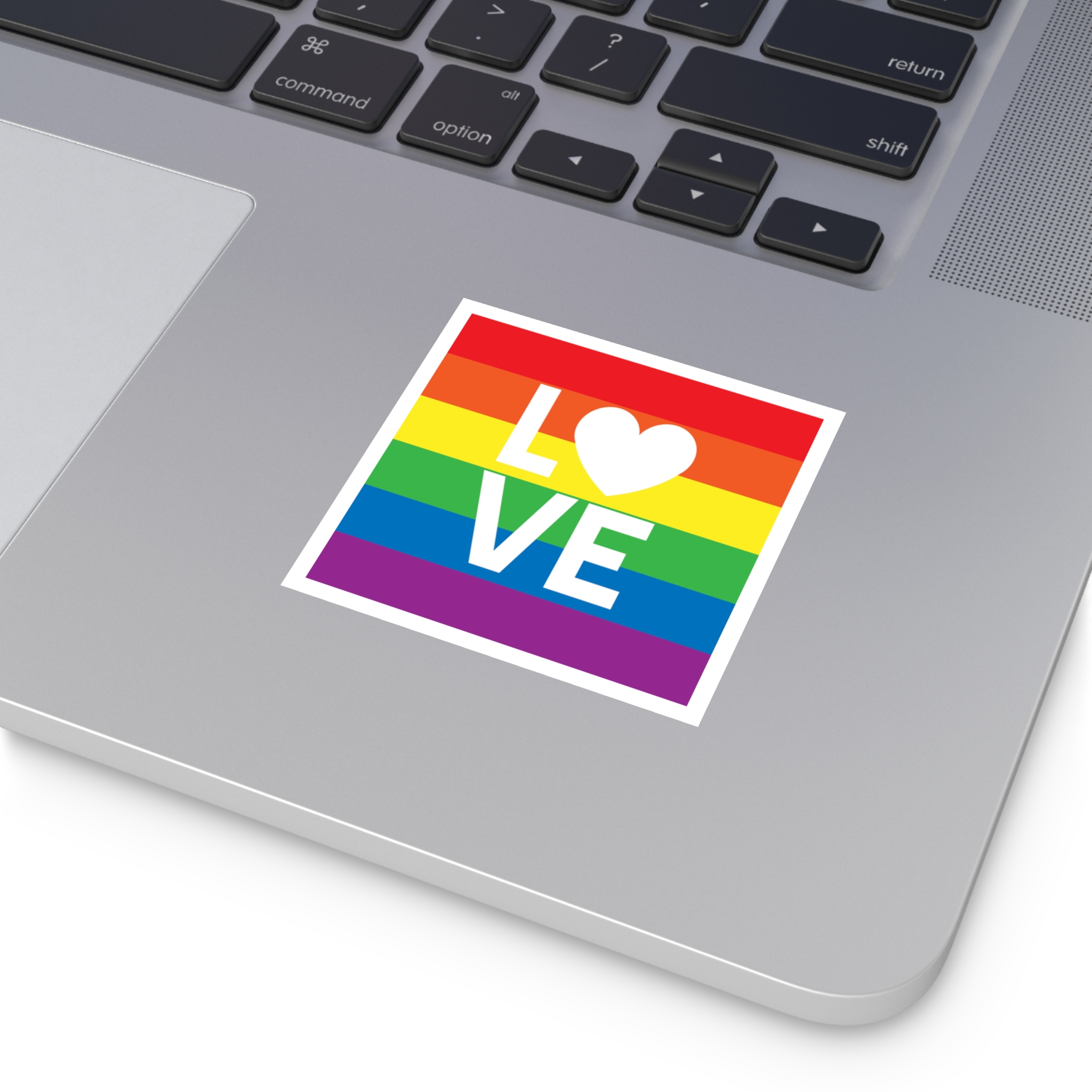 Love Lgbt Heart Squere White Laminate Stickers Square - Image 3