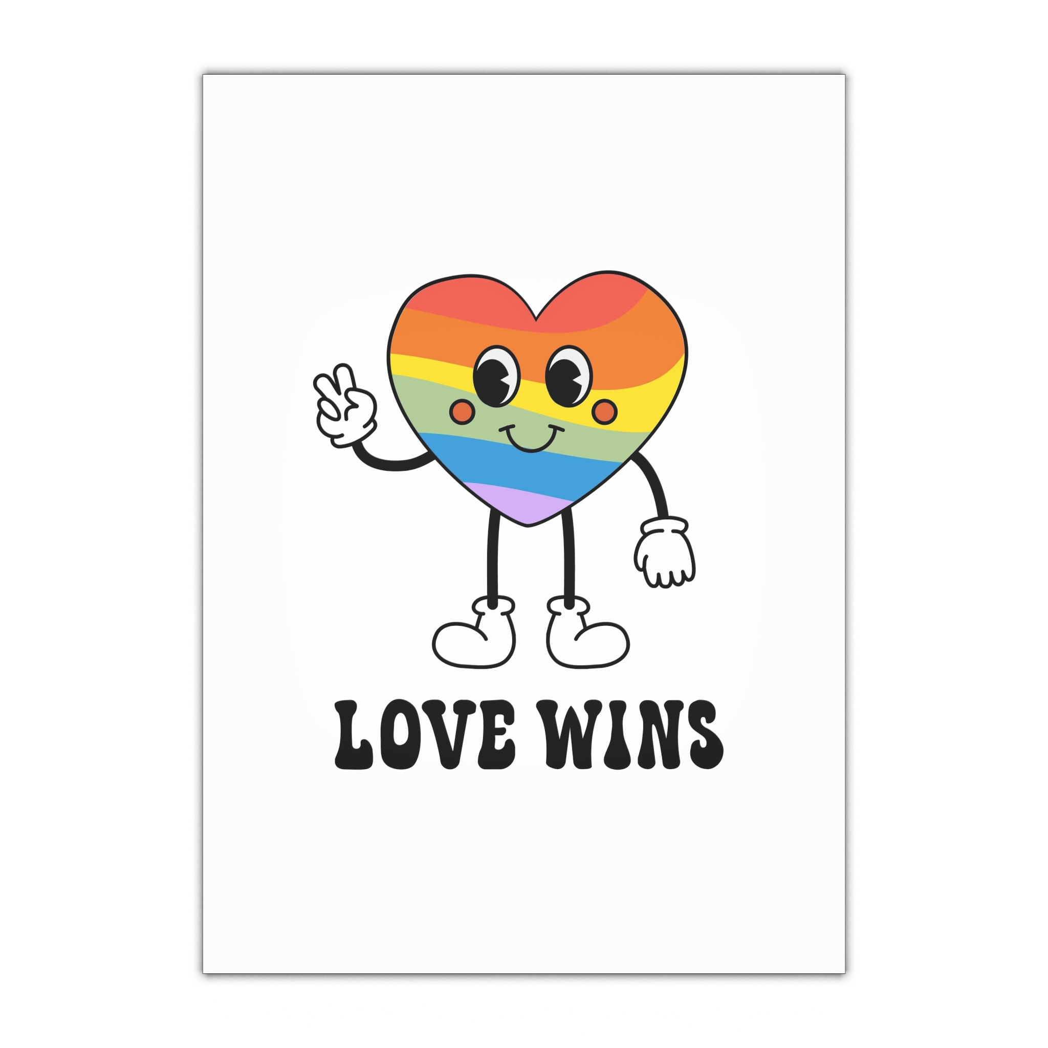Vector Groovy Lgbtq Flag Heart Gift Wrapping Paper Sheets 1pc