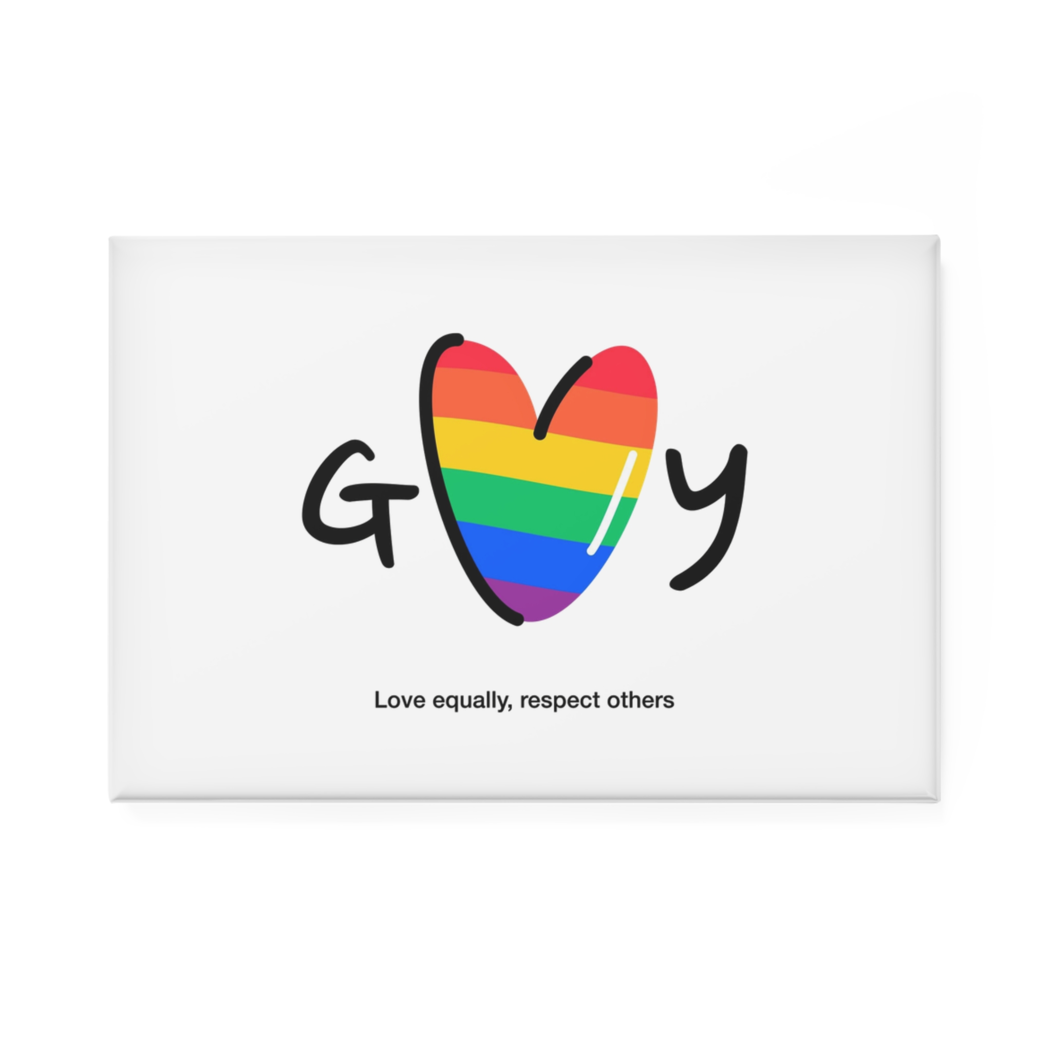 Love Letter Pride Rainbow Lettering Text Writing Pattern Freedom Love Heart Homo Colors Flag Parade Button Magnet Rectangle 1 And 10 Pcs