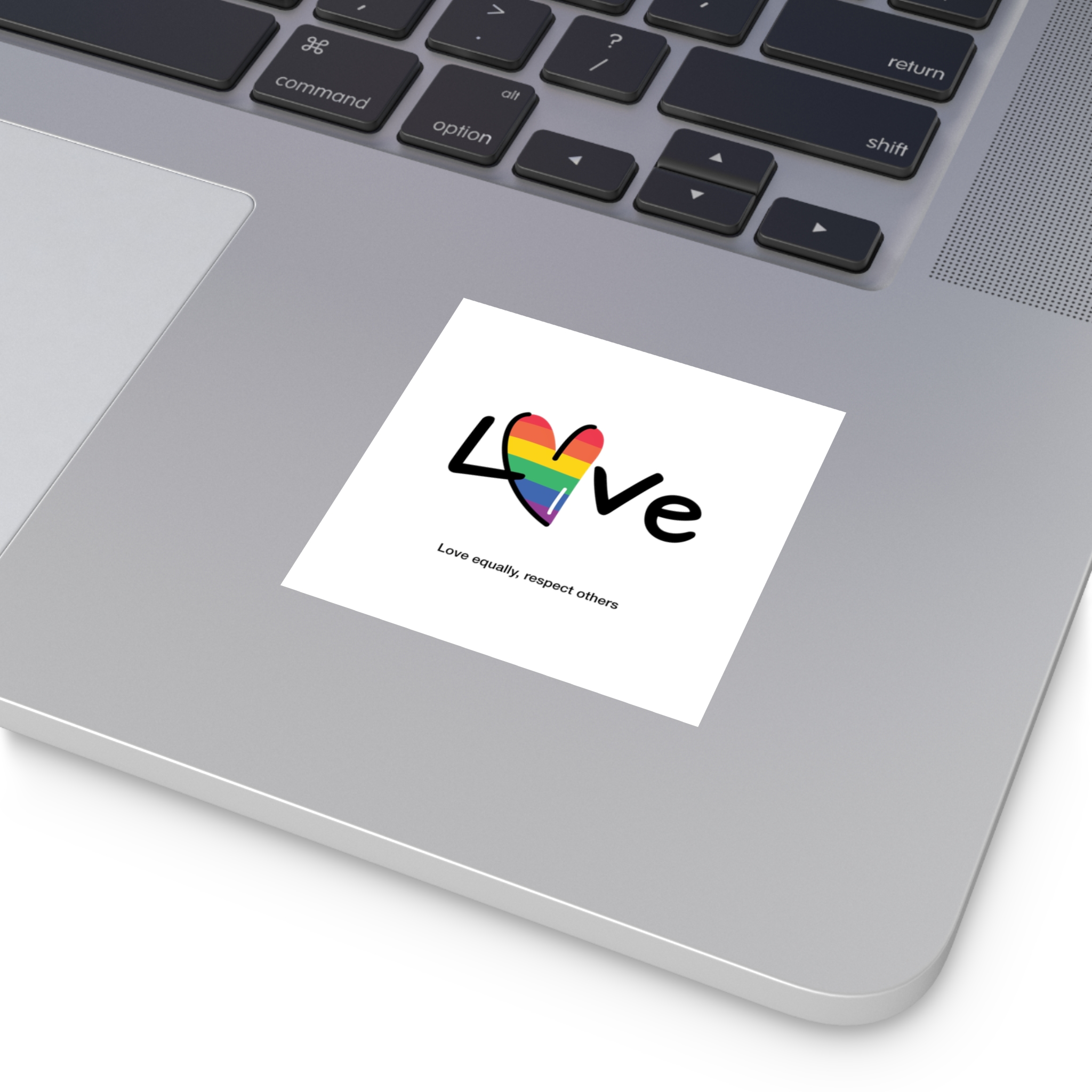 Love Letter Pride Rainbow Lettering Text Writing Pattern Freedom Love Heart Homo Colors Flag Parade(1) (1) Laminate Stickers Square - Image 11